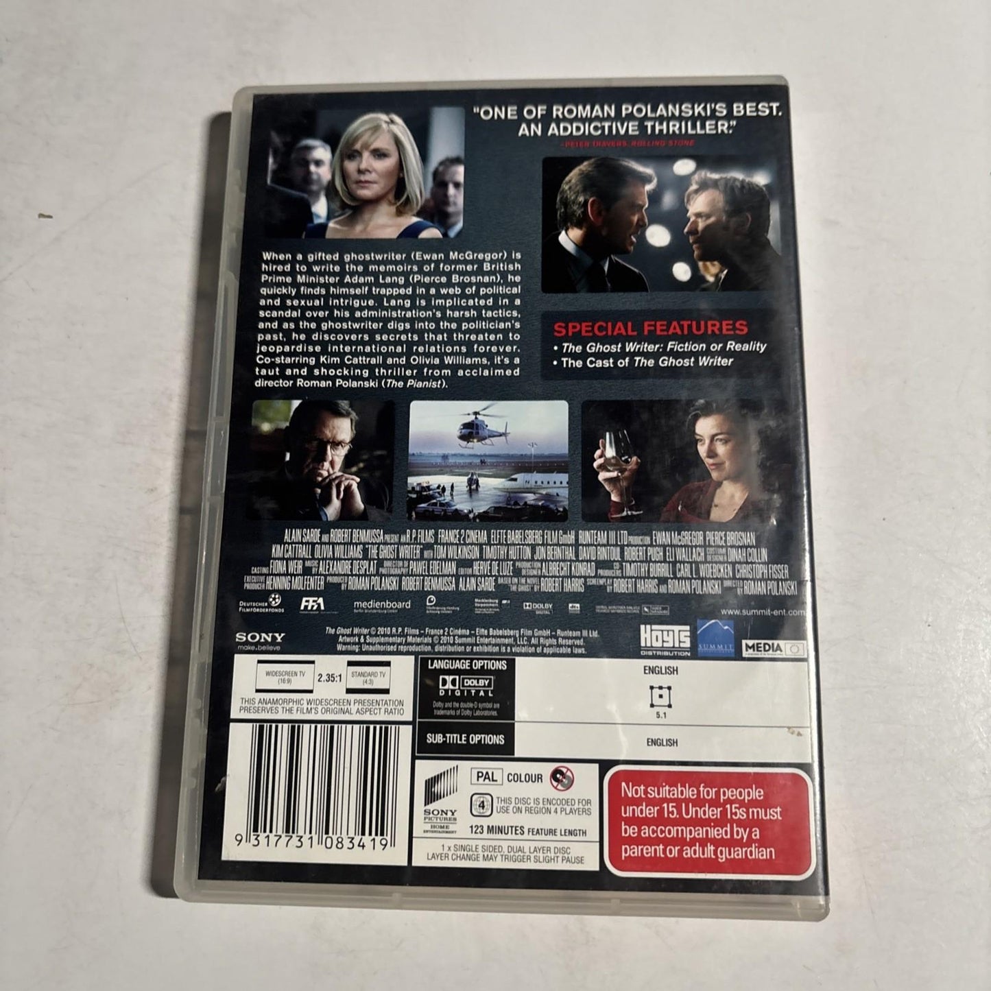The Ghost Writer (DVD, 2010) Ewan McGregor, Pierce Brosnan Region 4