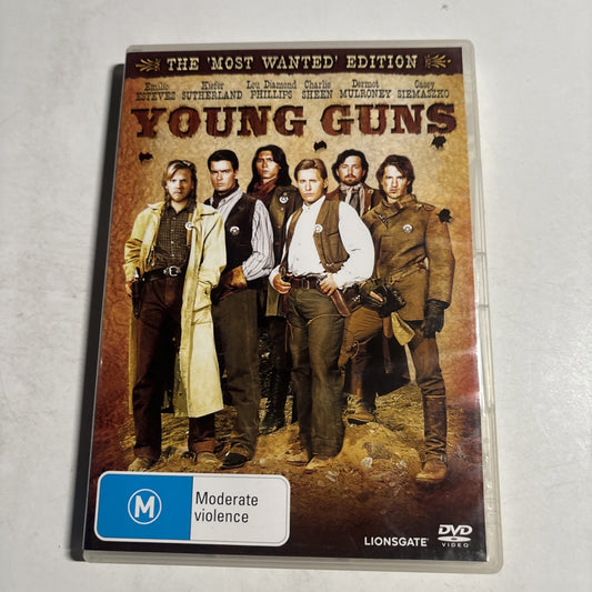Young Guns: the Most Wanted Edition (DVD, 1988) Emilio Estevez Region 4