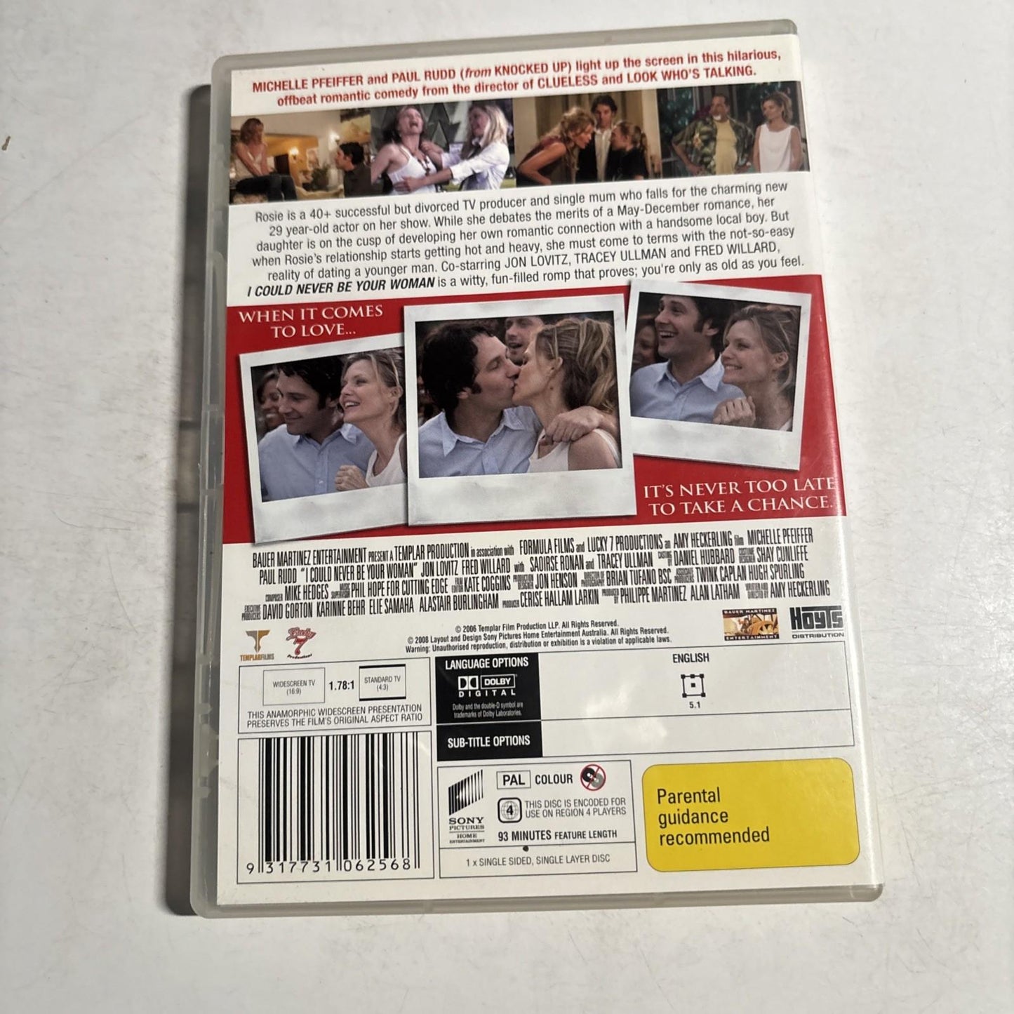 I Could Never Be Your Woman (DVD, 2007) Michelle Pfeiffer, Paul Rudd Region 4