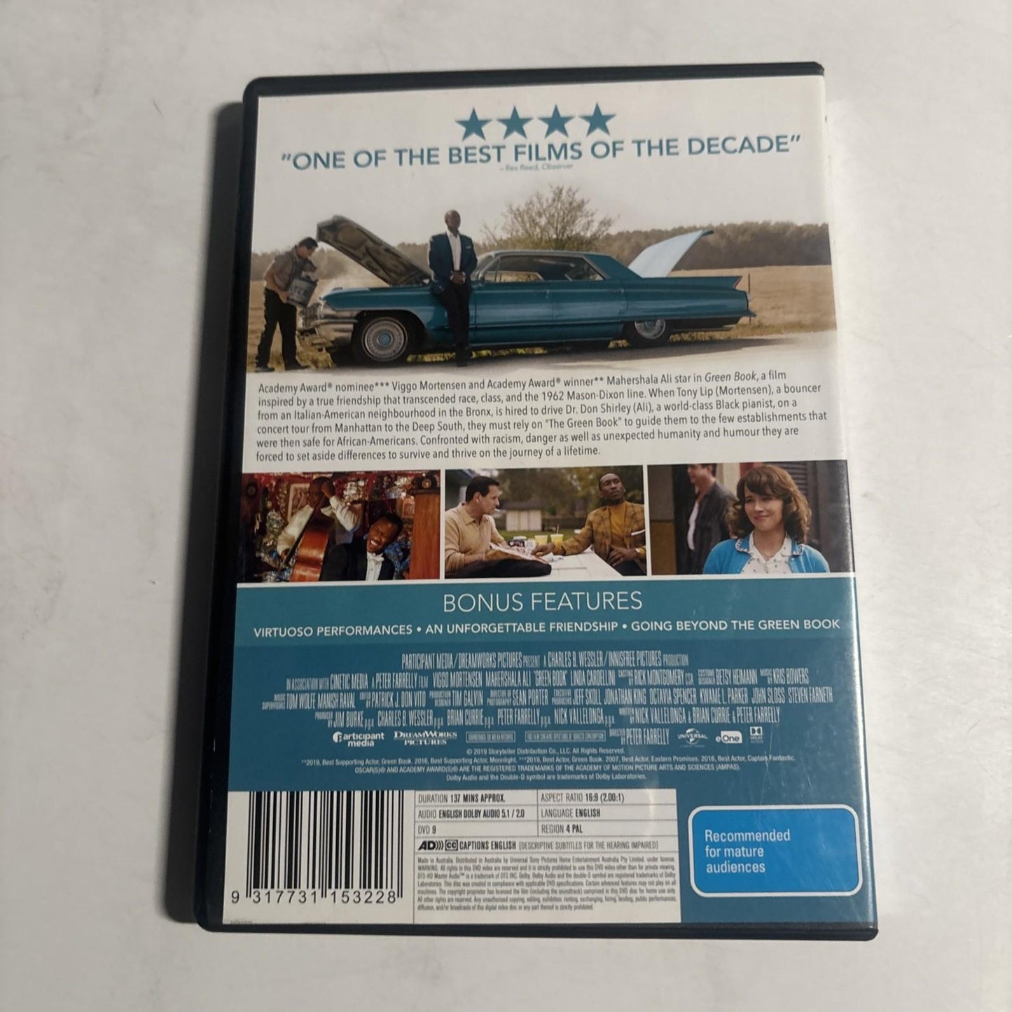 Green Book (DVD, 2018) Viggo Mortensen, Mahershala Ali Region 4