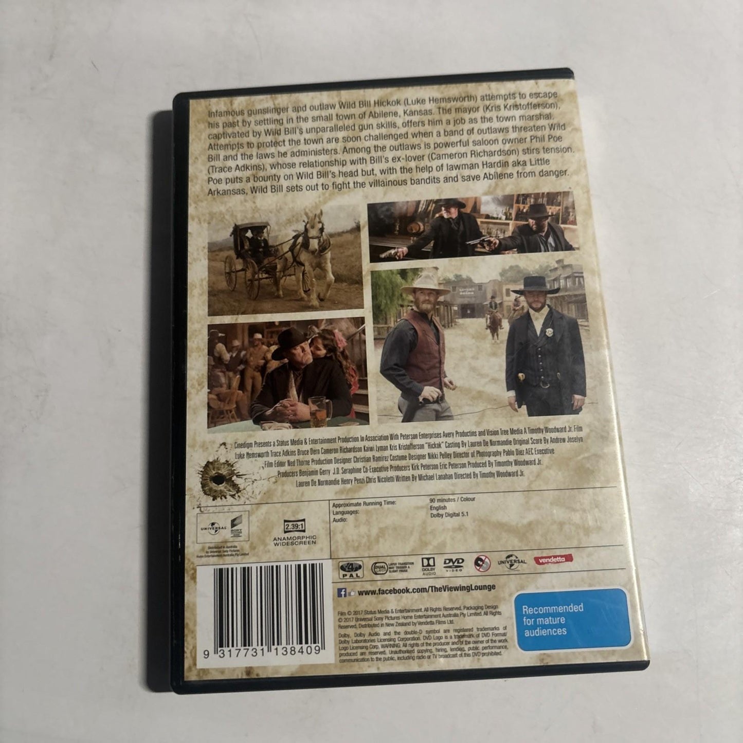 Wild Bill (DVD, 2017) Luke Hemsworth, Kris Kristofferson Region 4