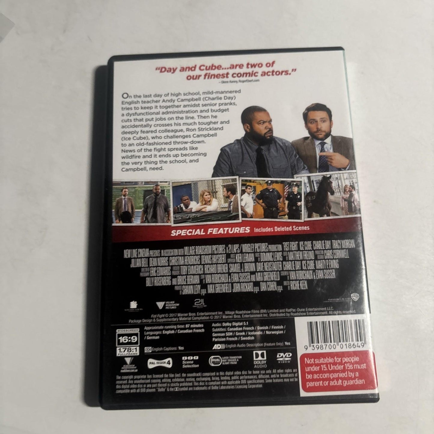 Fist Fight (DVD, 2017) Charlie Day, Ice Cube Region 4
