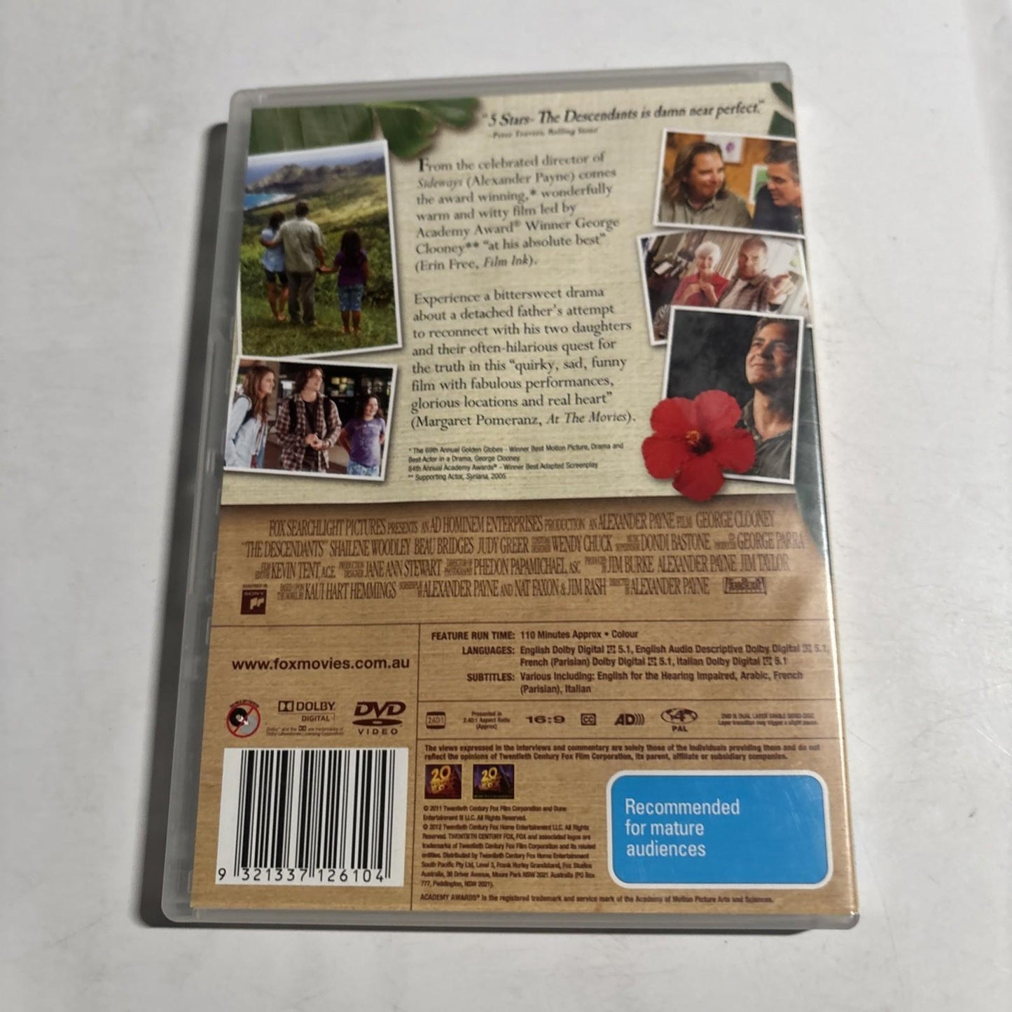 The Descendants (DVD, 2011) George Clooney Region 4