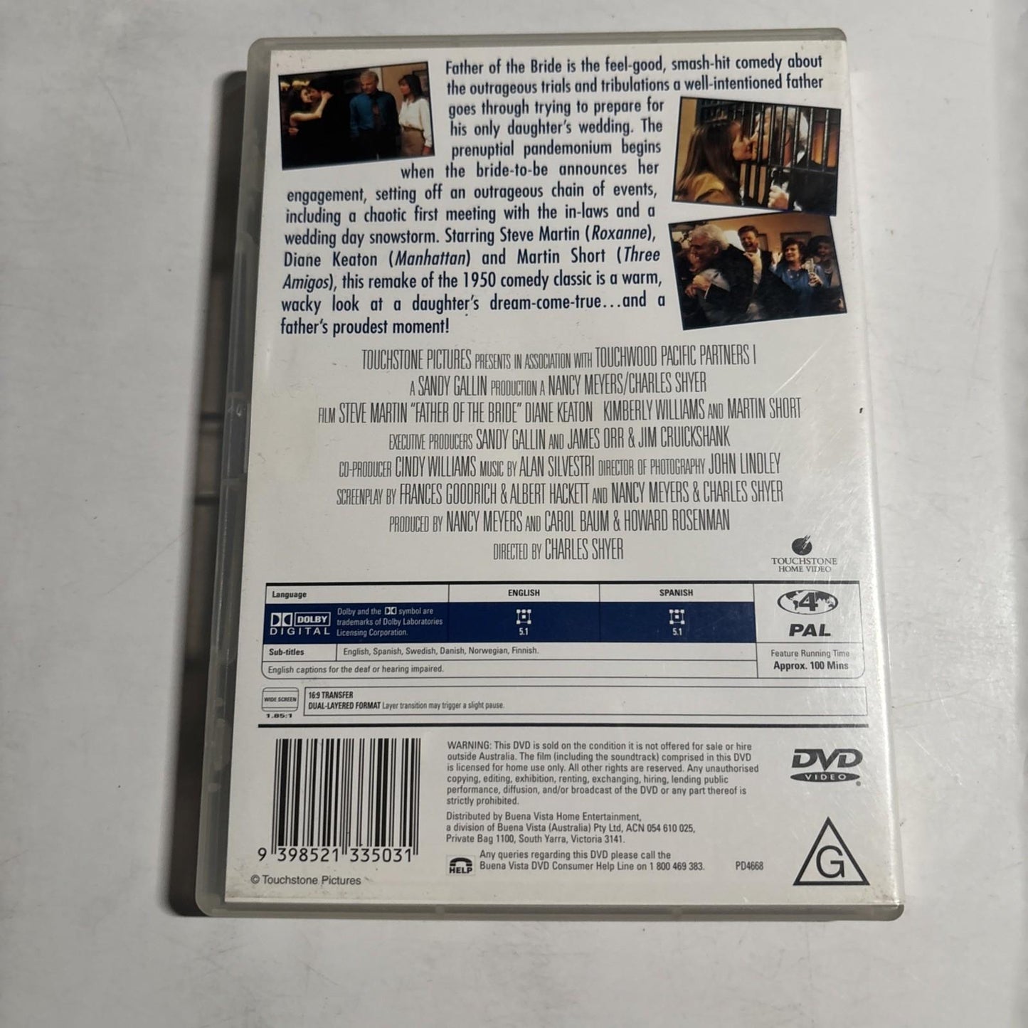 Father of the Bride (DVD, 1991) Steve Martin, Diane Keaton Region 4