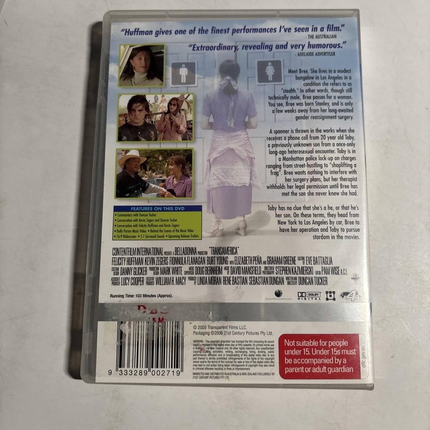 Transamerica (DVD, 2005) Felicity Huffman Region 4