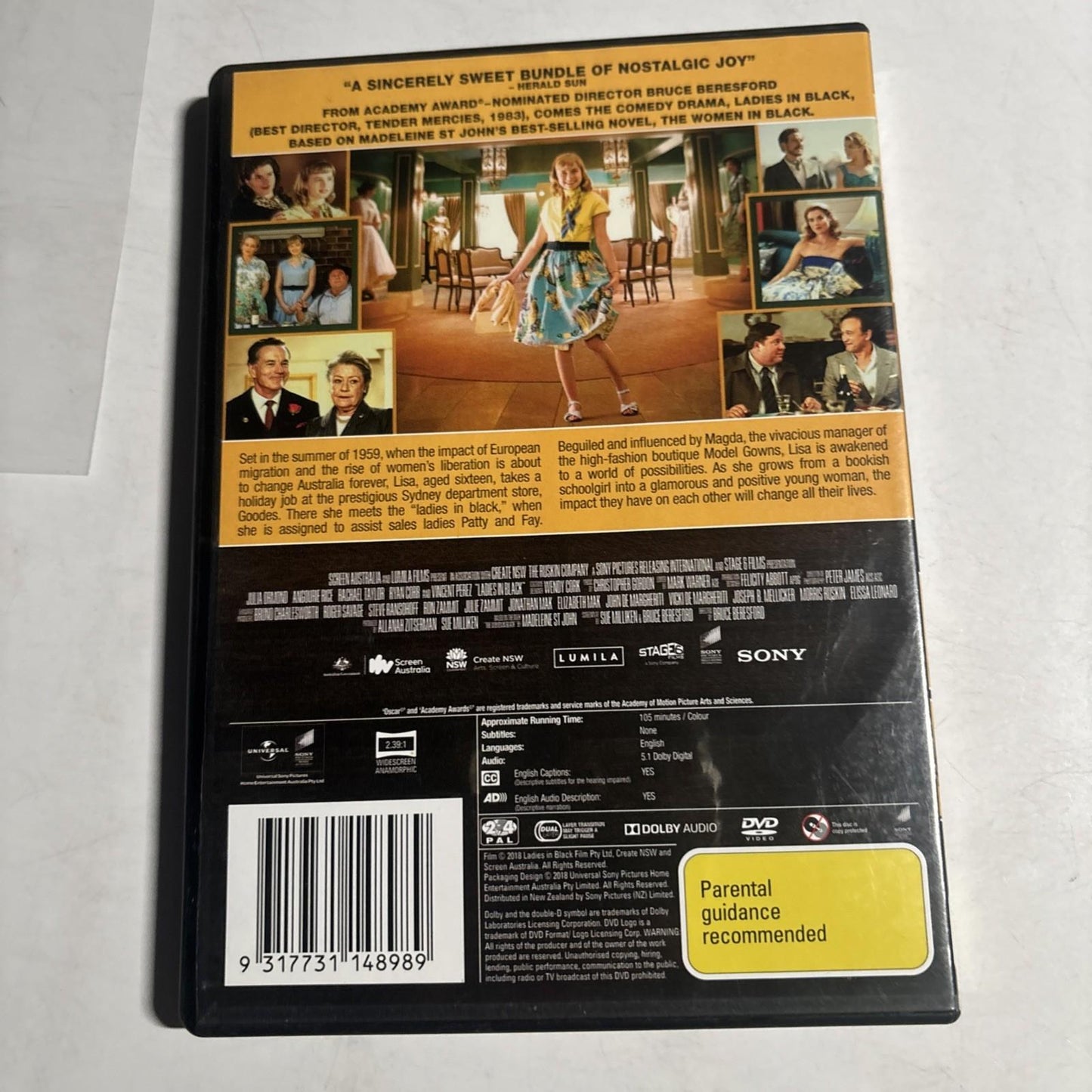 Ladies in Black (DVD, 2018) Julia Ormond, Shane Jacobson Region 4,2