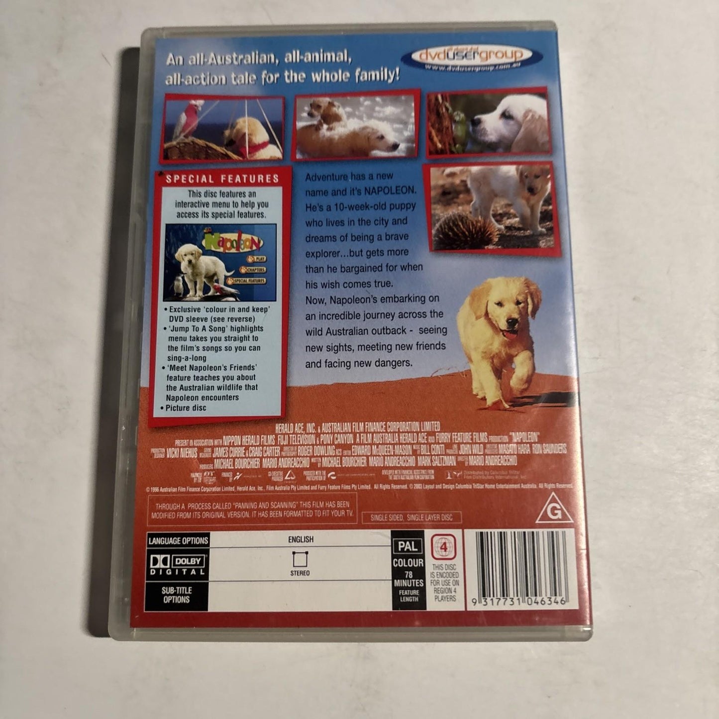 Napoleon (DVD, 1996) Region 4 Golden Retriever Dog