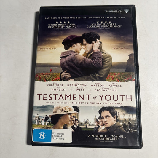 Testament of Youth (DVD, 2014) Alicia Vikander, Kit Harrington Region 4