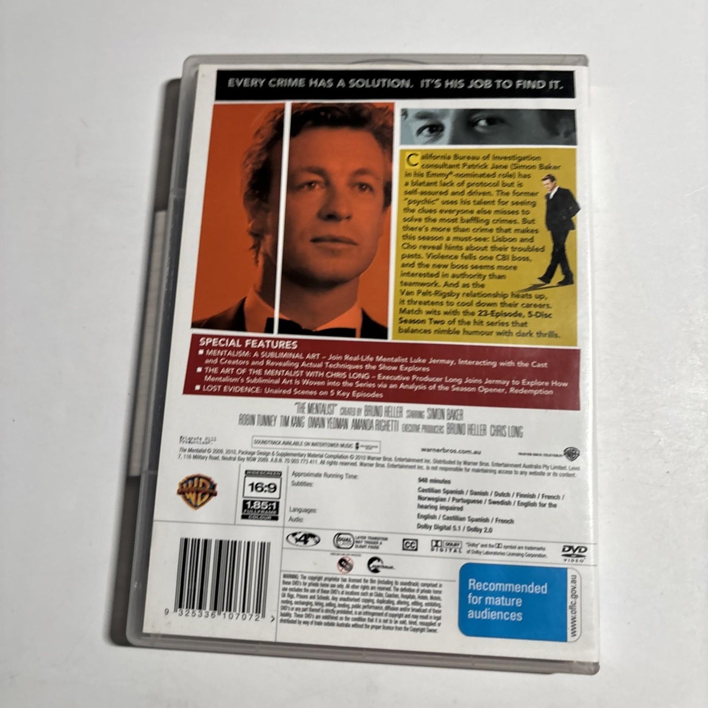 The Mentalist : Season 2 (DVD, 2009) Region 4