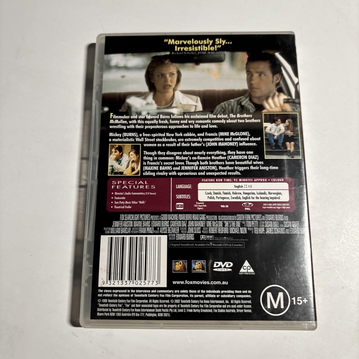 She's the One (DVD, 1996) Cameron Diaz, Jennifer Aniston Region 4 NEW
