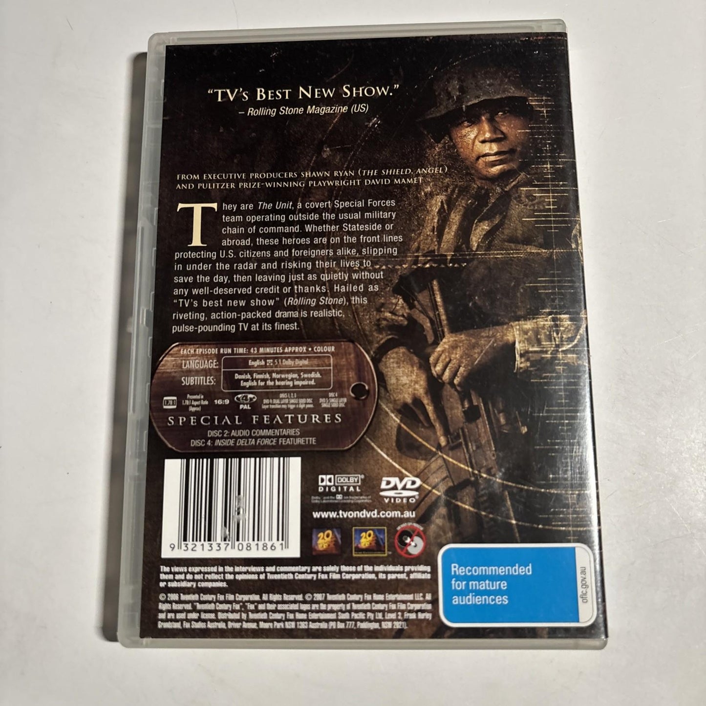 The Unit : Season 1 (DVD, 2006) Region 4