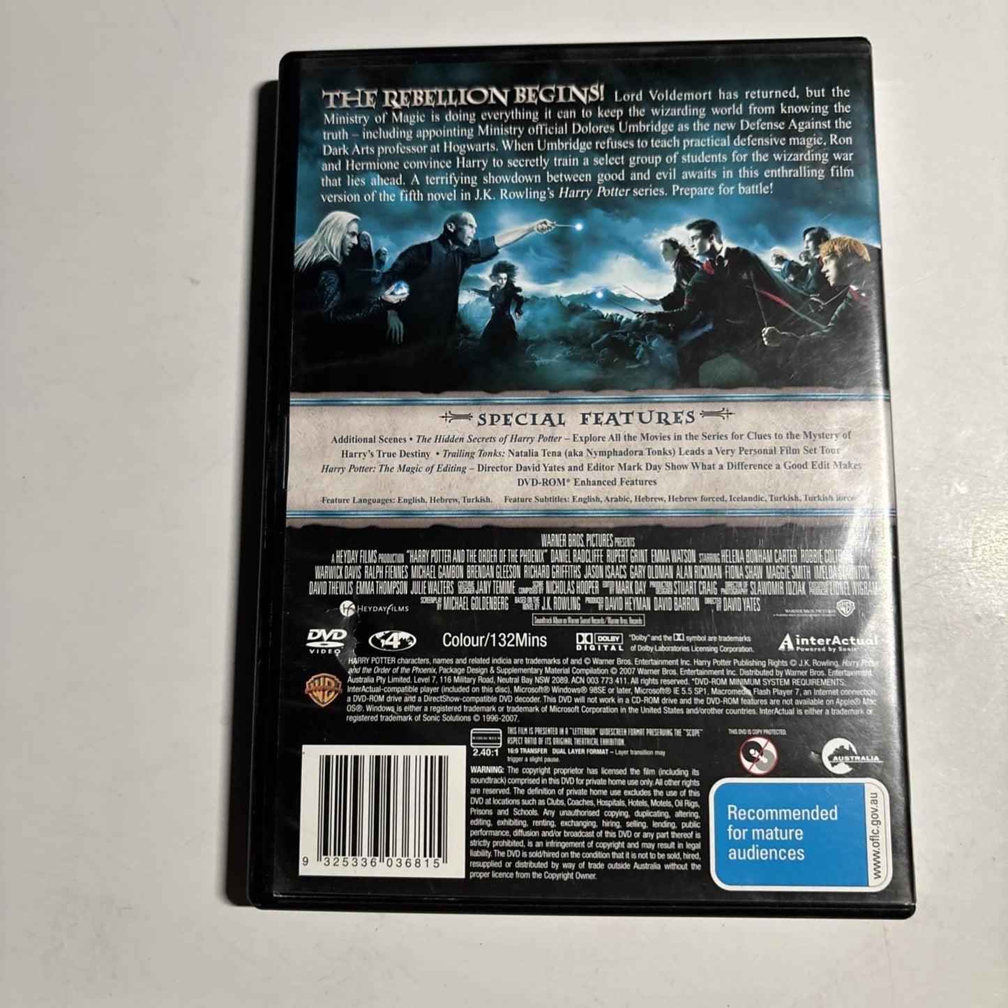 Harry Potter and the Order of the Phoenix (DVD, 2007)  Region 4