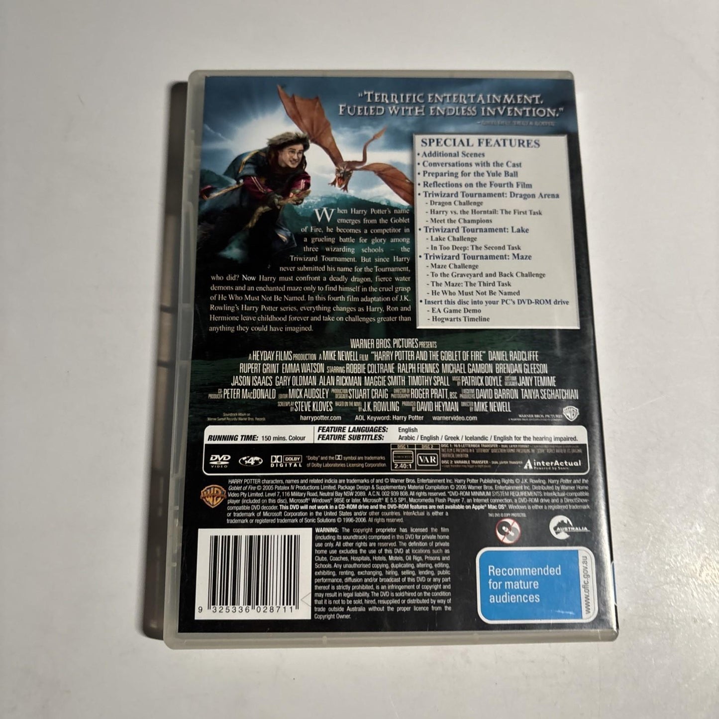 Harry Potter and the Goblet of Fire (DVD, 2005) Region 4