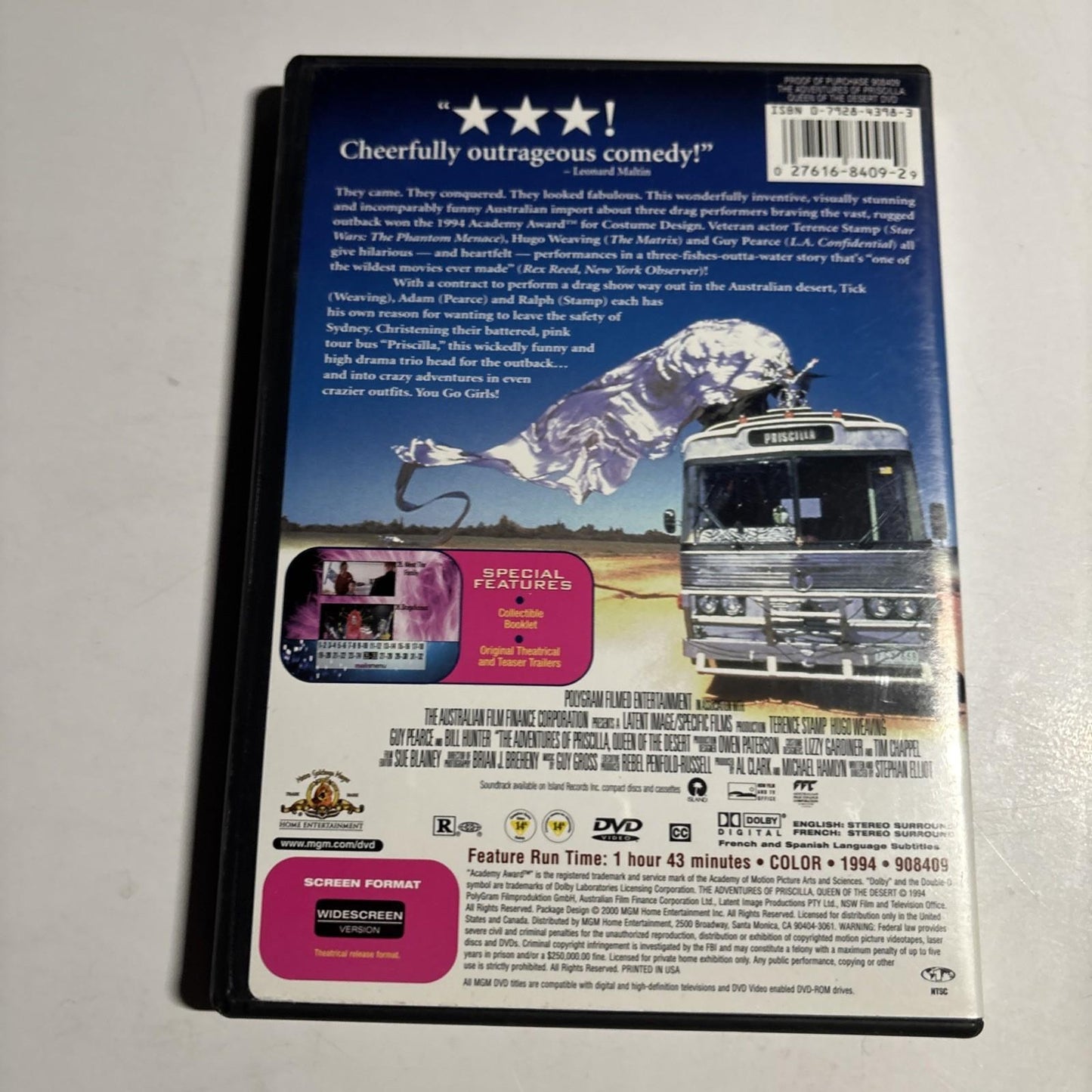 Priscilla Queen Of The Desert (DVD, 2000) Hugo Weaving, Guy Pearce Region 4