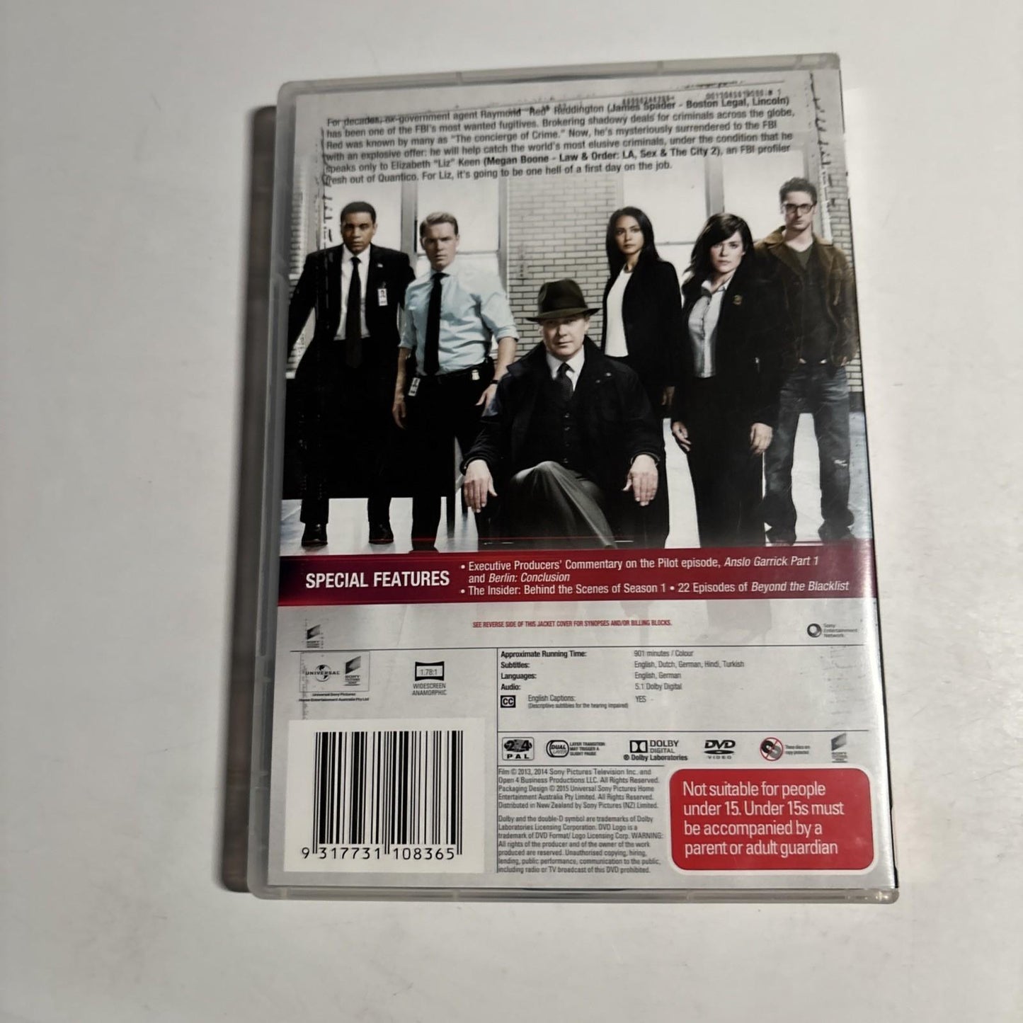 The Blacklist : Season 1 (DVD, 2013) Region 4,2 NEW
