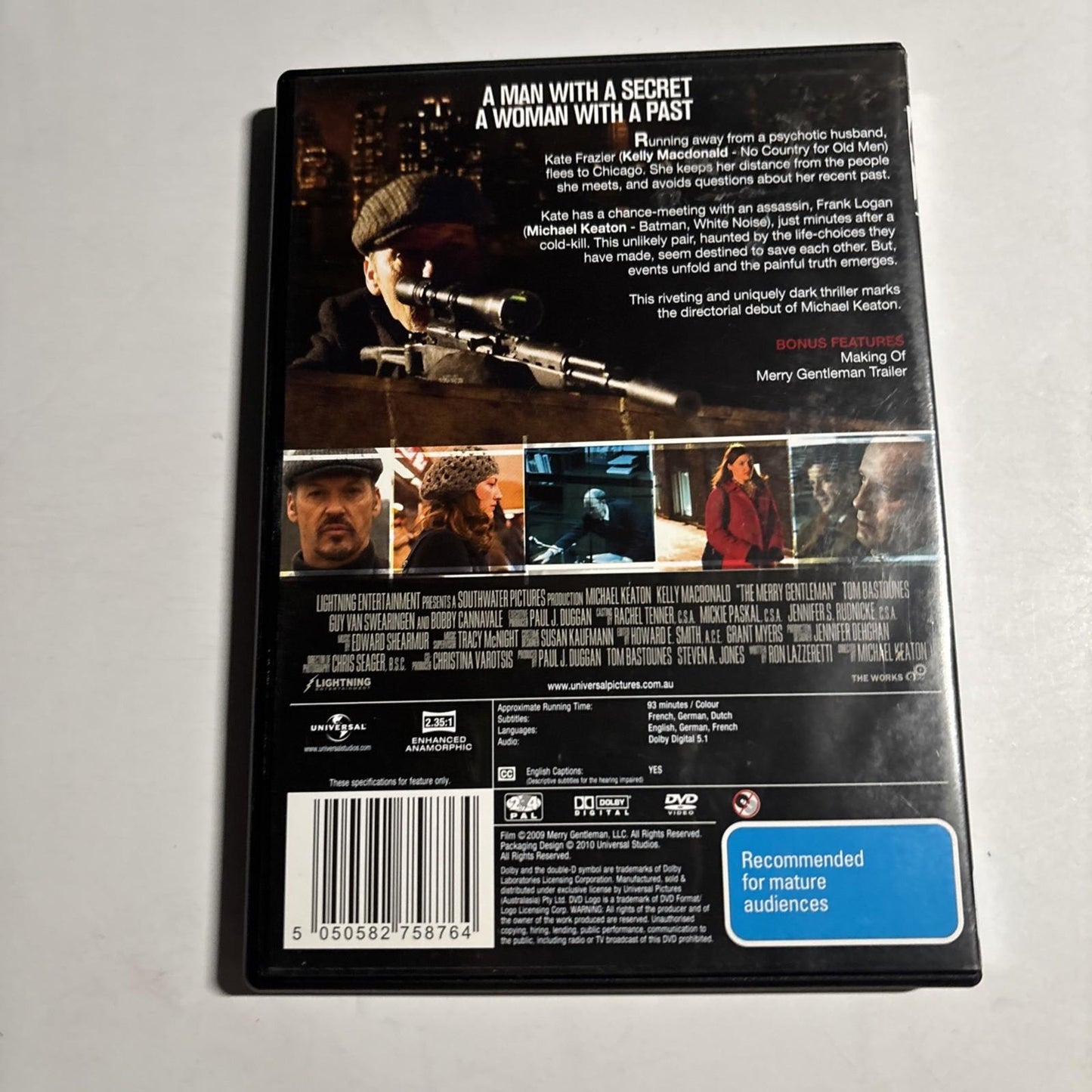 The Merry Gentleman (DVD, 2008) Michael Keaton, Kelly Macdonald Region 4,2