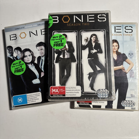 Bones : Season 1 2 3 (DVD, 2005, 16-Disc) Region 4 NEW