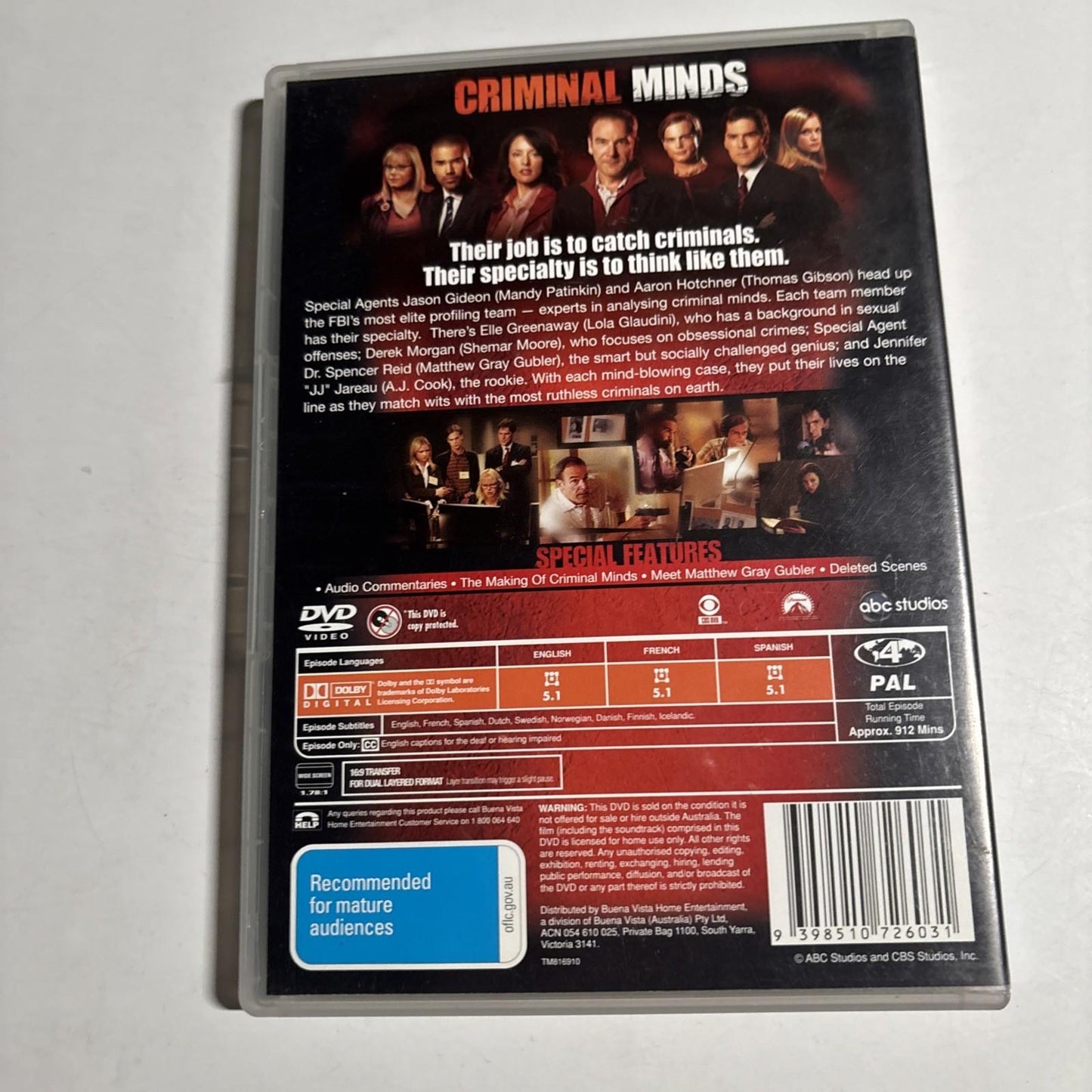 Criminal Minds : Season 1 & 2 (DVD, 2005, 12-Disc) Region 4