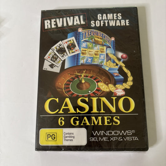 Casino - 6 Games PC CD-ROM Revival Games *New Sealed*