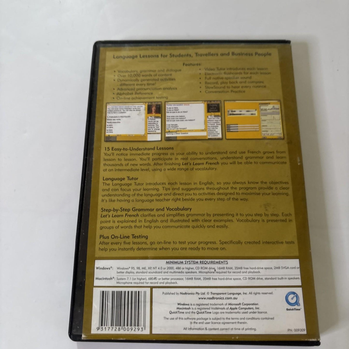 Let's Learn French - For PC Mac CD-ROM