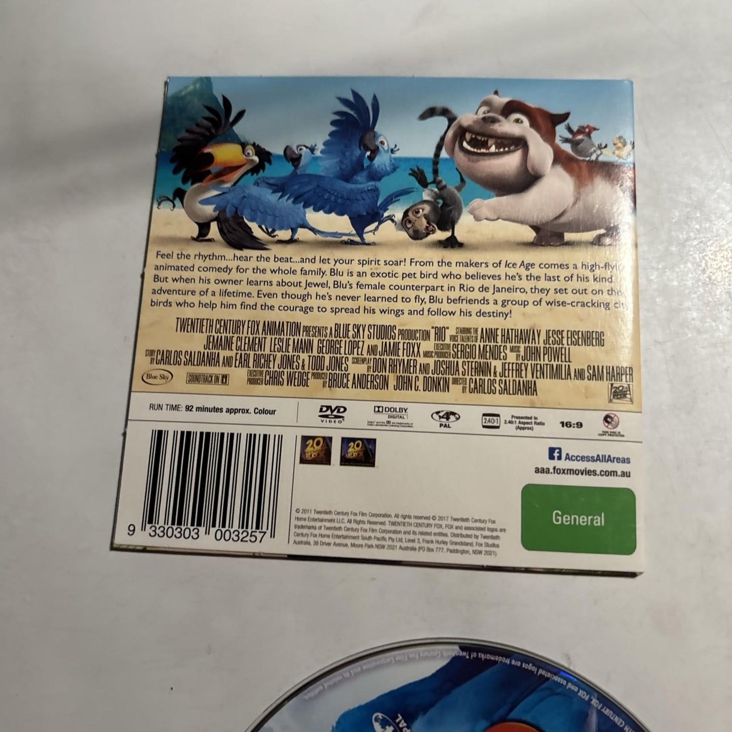 Rio (DVD, 2011) Anne Hathaway, Jamie Foxx, Kelly Keaton, Region 4