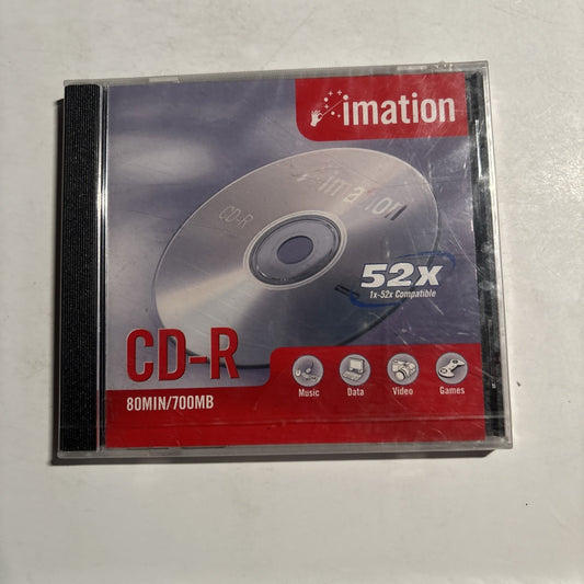 1  x   Imation Blank CD-R  1x - 52x 80MIN 700MB in Jewel Case