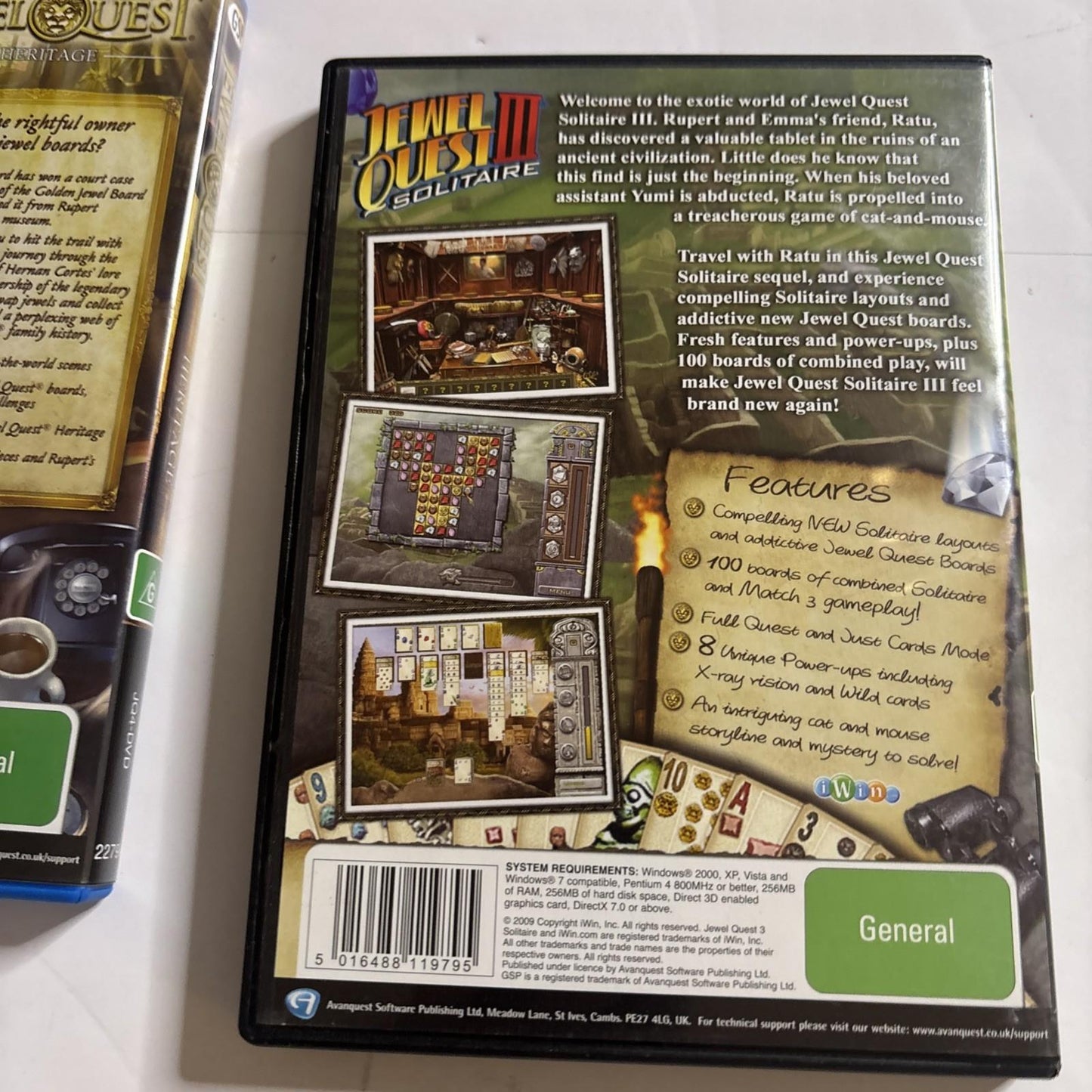 Jewel Quest Heritage / Jewel Quest 3 Solitaire PC CD-ROM Puzzle Game