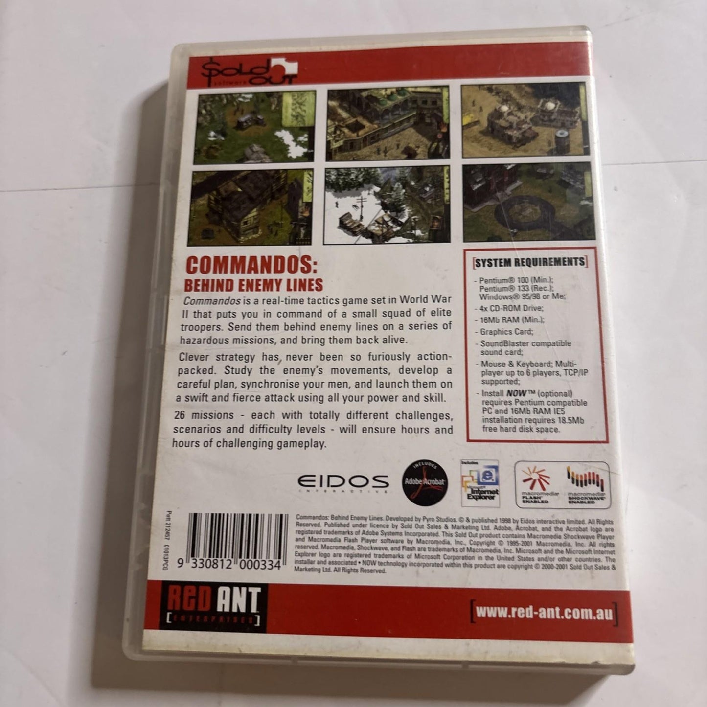 Commandos Behind Enemy Lines PC CD-ROM Windows 1998 Game