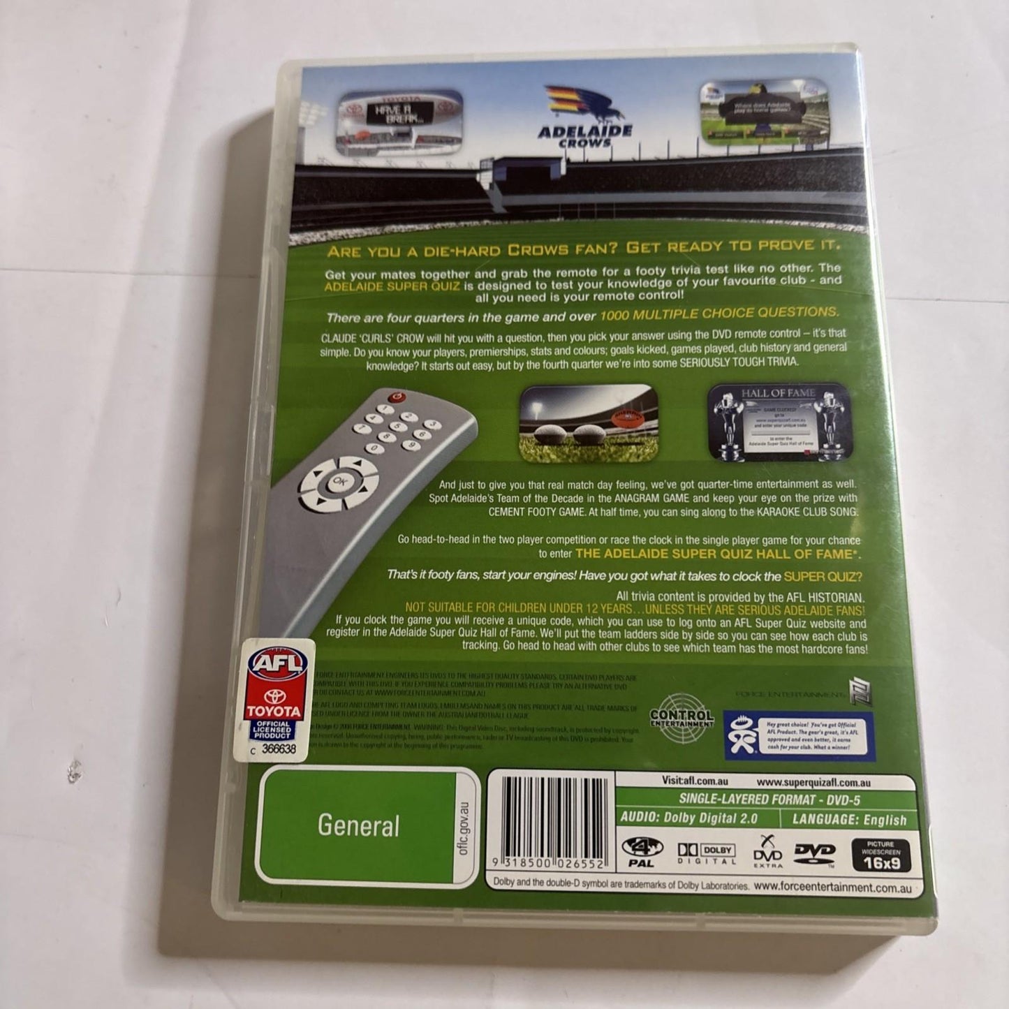 AFL - Adelaide Super Quiz (Dvd Game) (DVD, 2008) Region 4