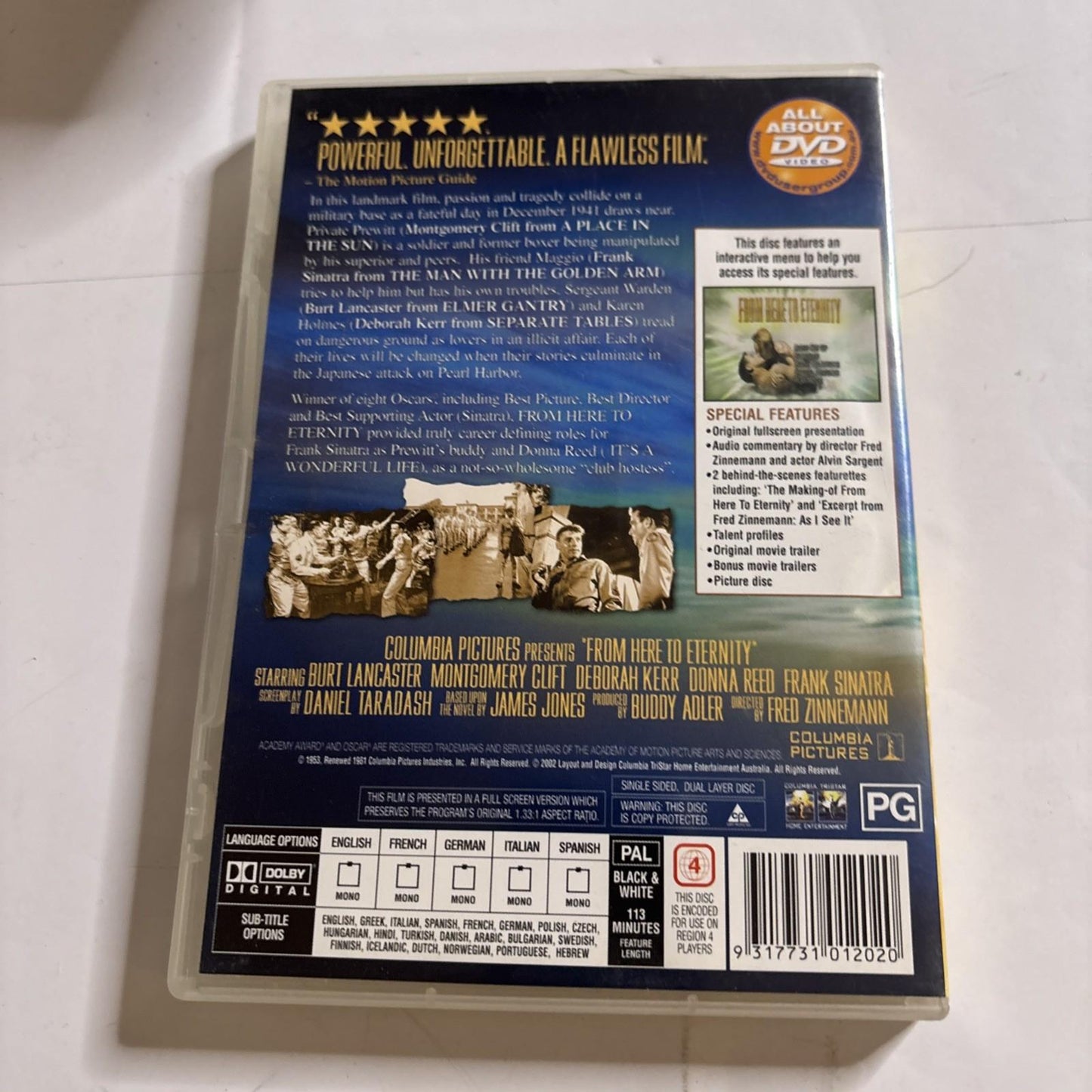 From Here to Eternity (DVD, 1953) Frank Sinatra, Burt Lancaster Region 4