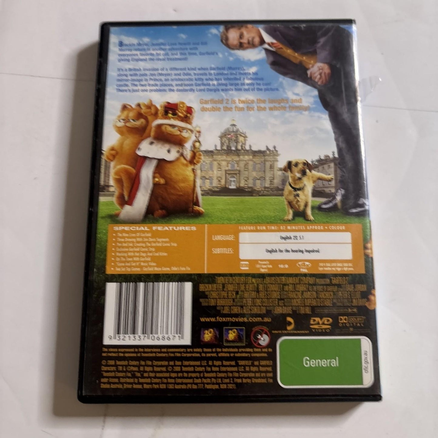 Garfield 2 (DVD, 2006) Bill Murray Region 4