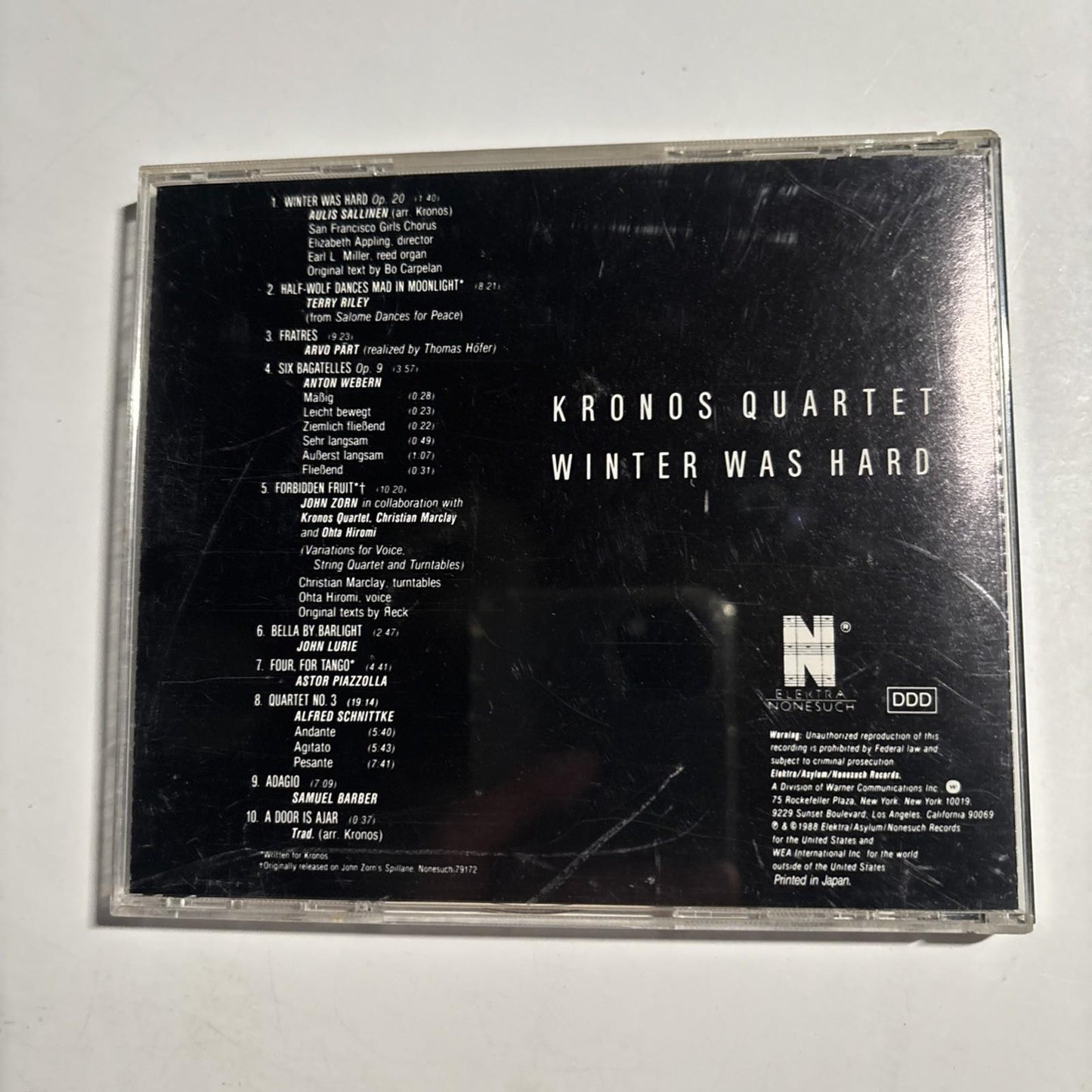 Kronos Quartet - Winter Was Hard (CD, 1988) Japan 30p2-2326