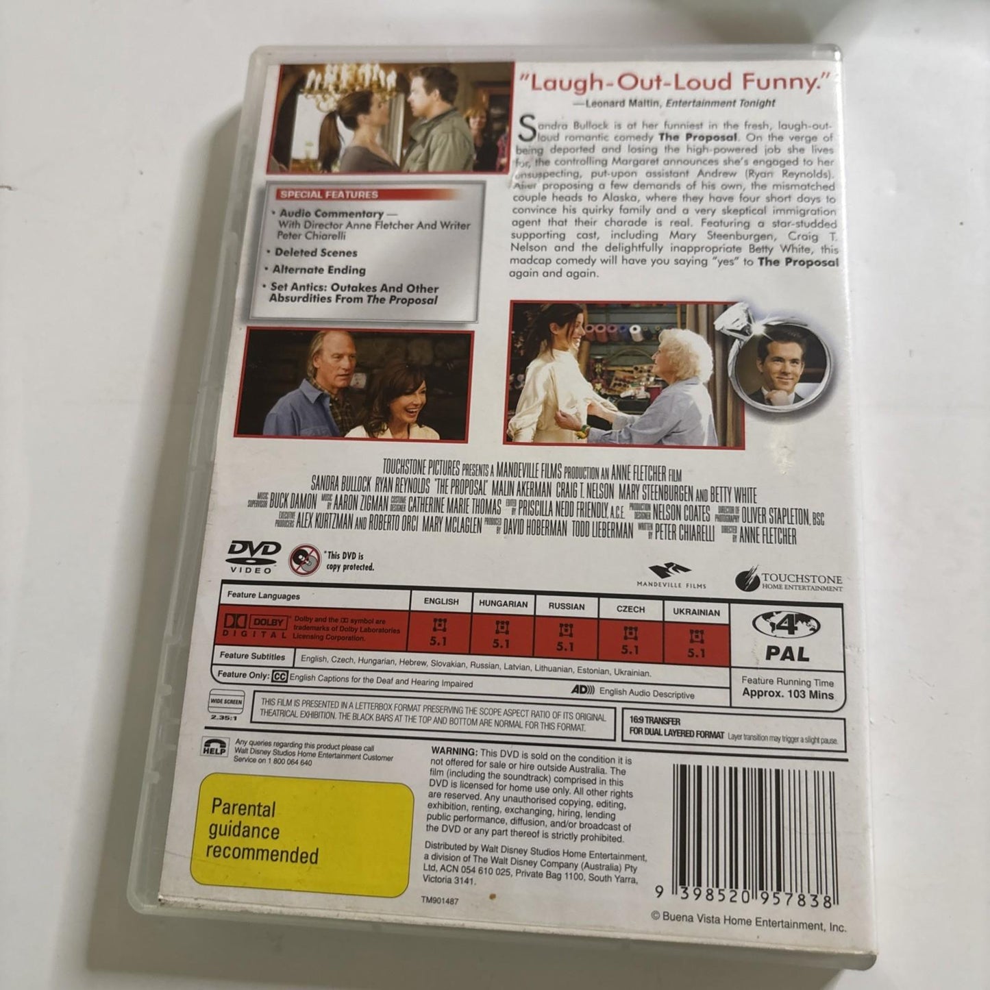 The Proposal (DVD, 2009) Sandra Bullock, Ryan Reynolds Region 4