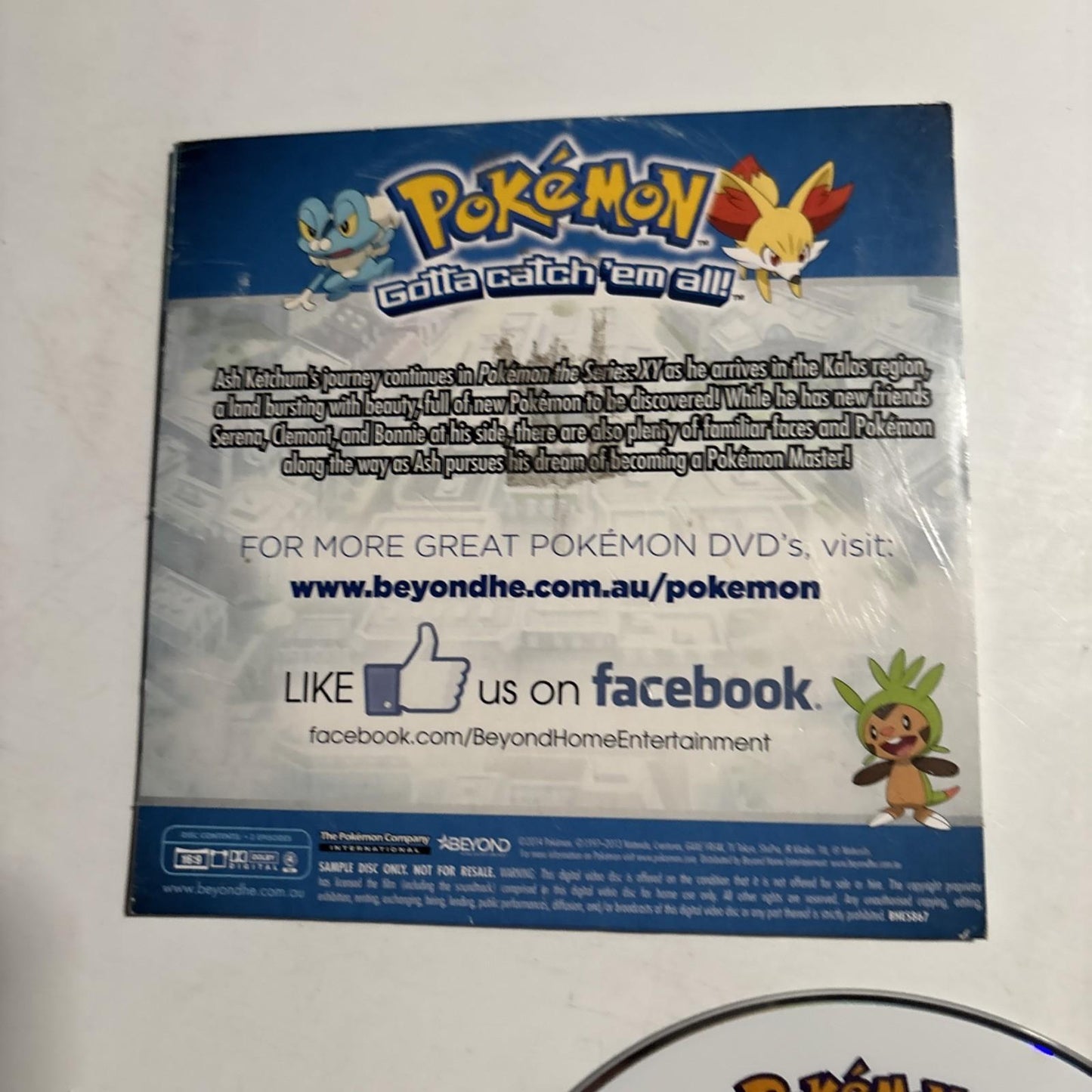 Pokemon - The Series XY (DVD, 2014) Sample Disc Region 4