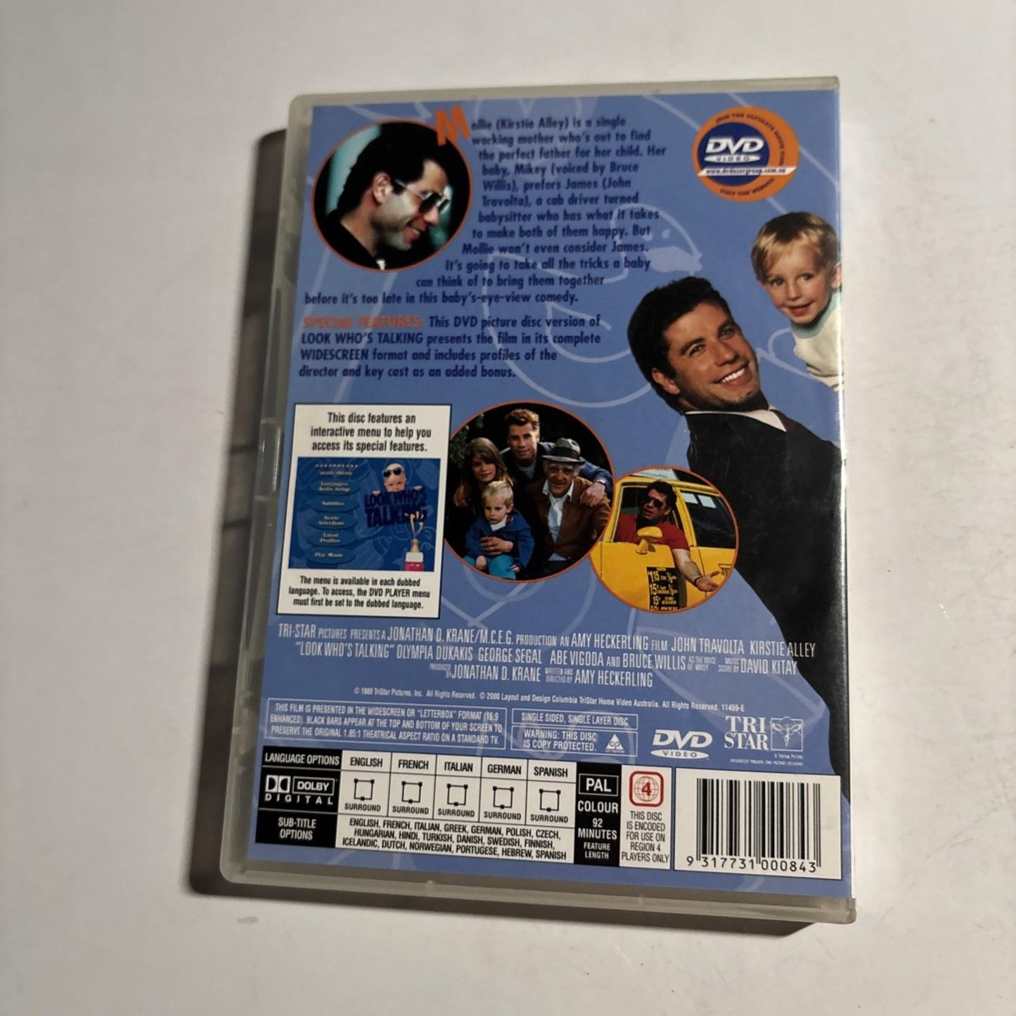 Look Who's Talking (DVD, 1989) John Travolta, Kristie Alley Region 4