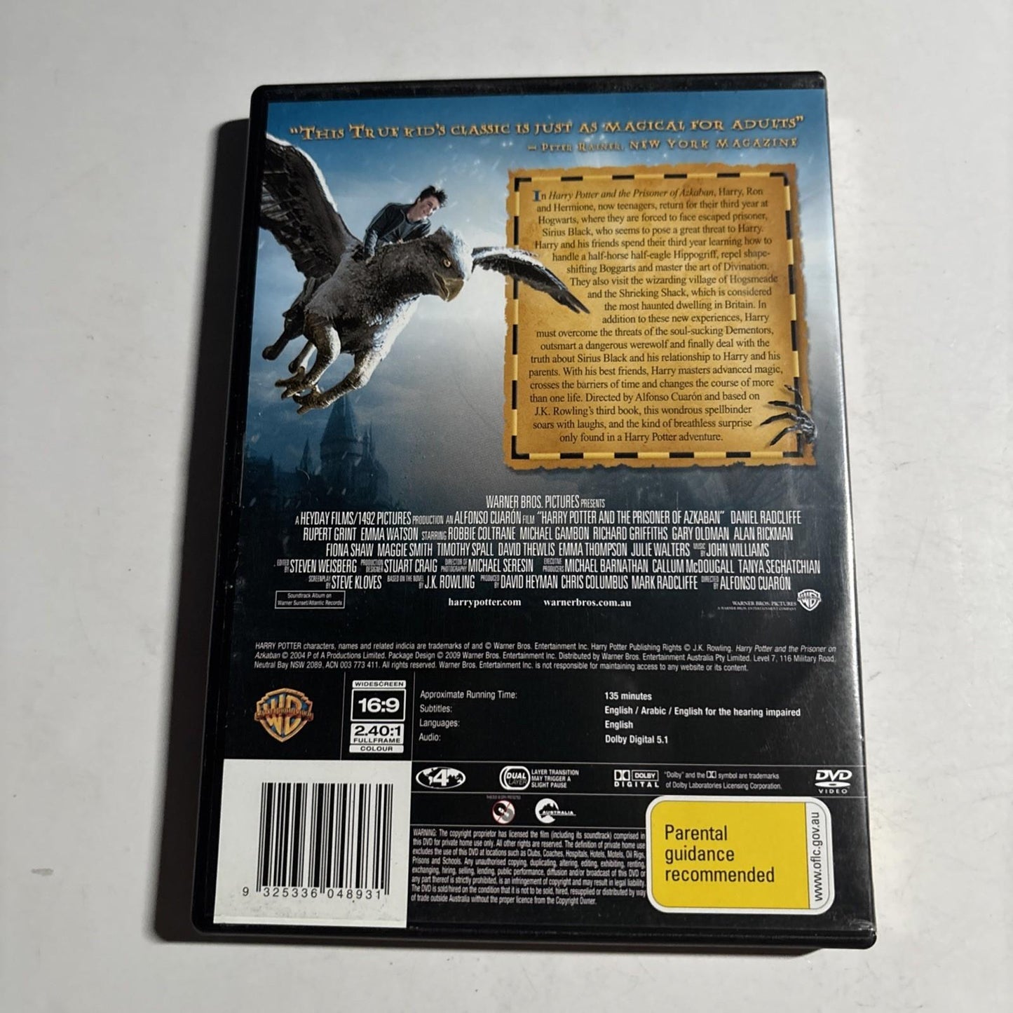 Harry Potter and the Prisoner of Azkaban (DVD, 2004) Region 4