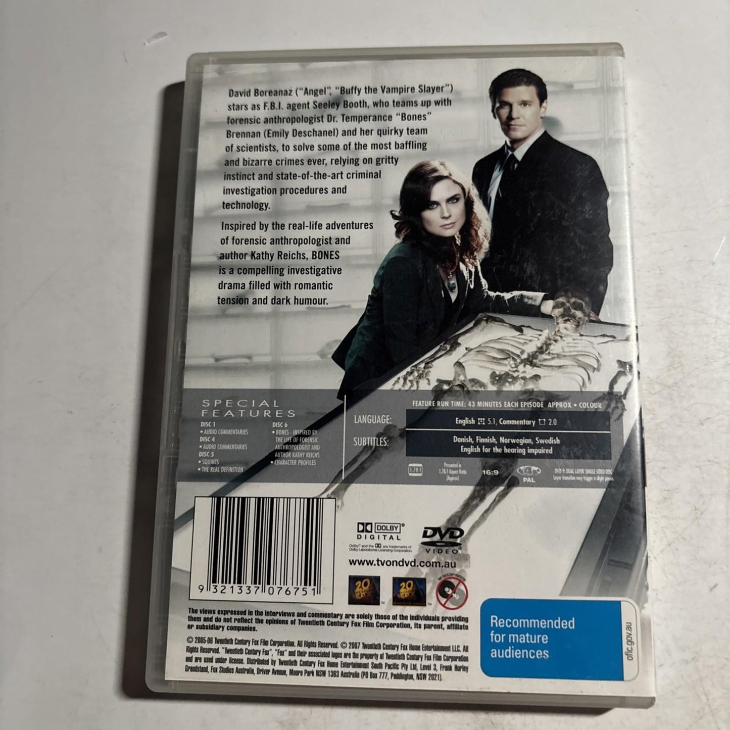 Bones : Season 1 (DVD, 2005) Region 4