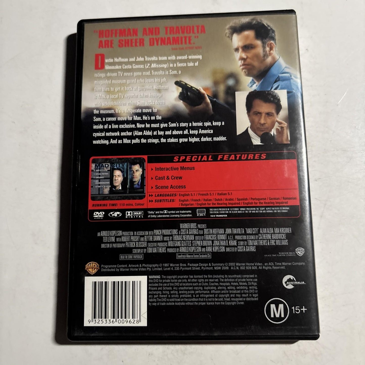 Mad City (DVD, 1997) Dustin Hoffman, John Travolta Region 4