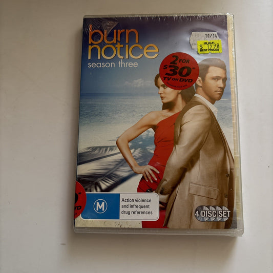 Burn Notice : Season 3 (DVD, 2009) Region 4 *New Sealed*