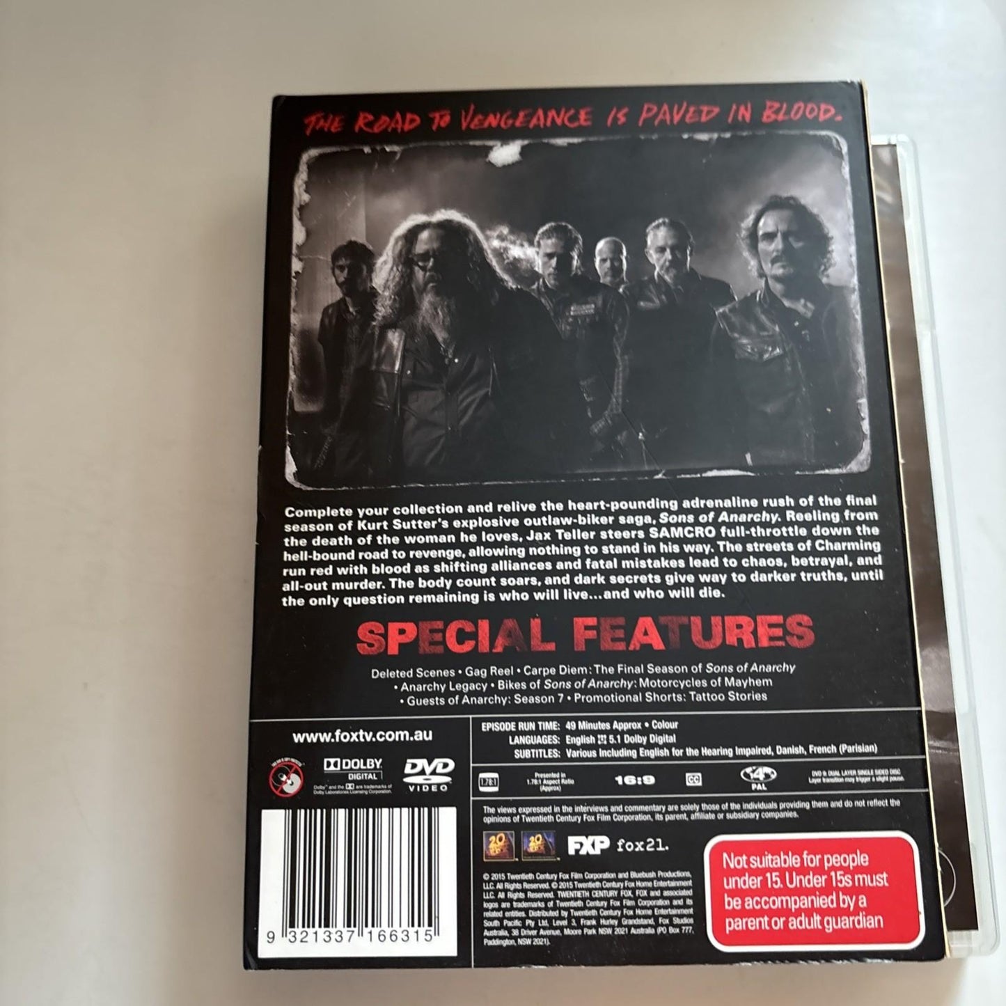 Sons of Anarchy - The Final Season (DVD, 2015, 5 Disc) Region 4