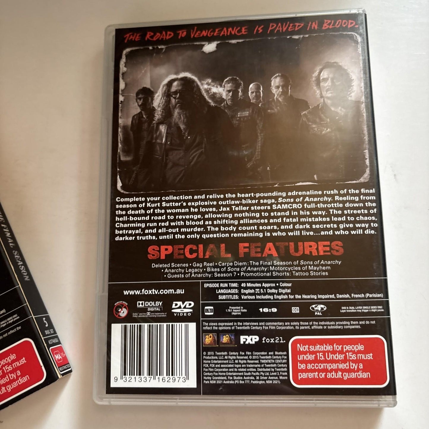Sons of Anarchy - The Final Season (DVD, 2015, 5 Disc) Region 4