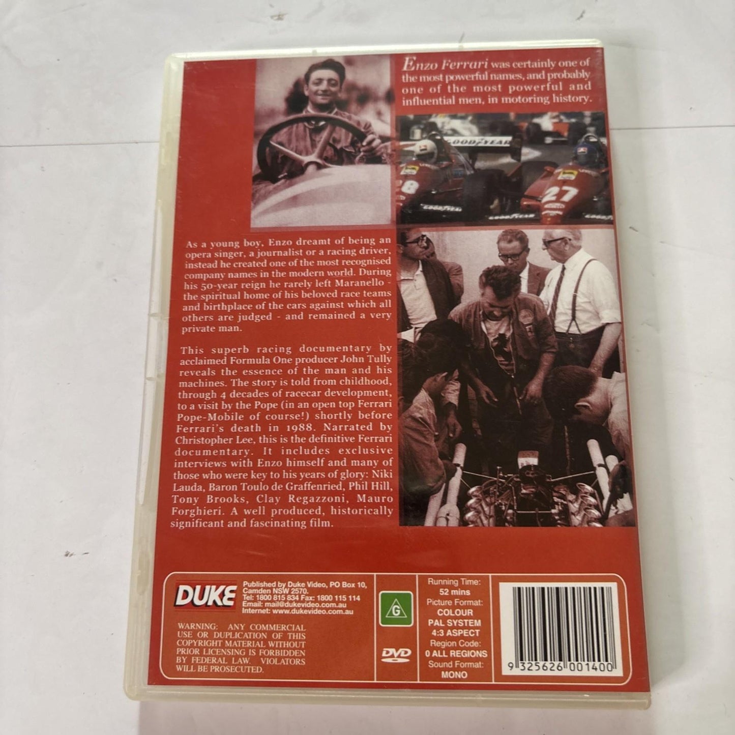 Enzo Ferrari 1898-1988 (DVD, 2003) All Regions