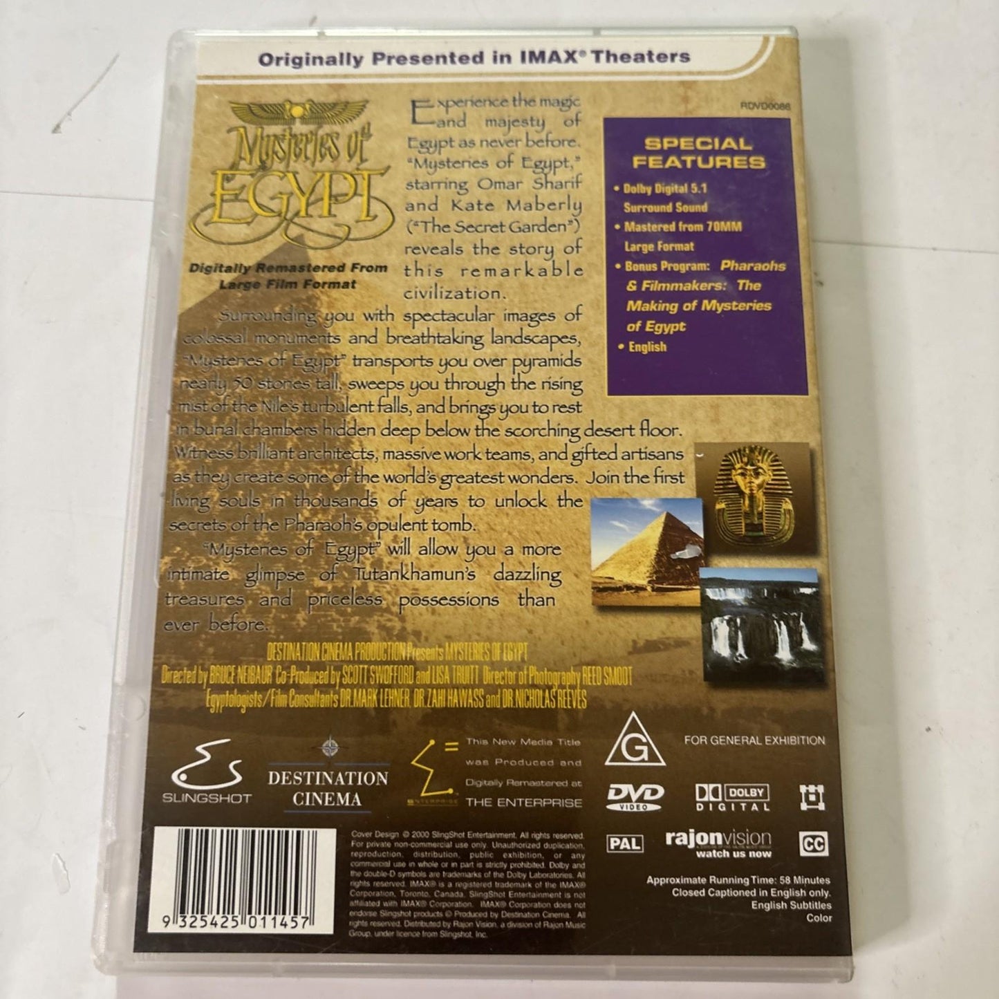 Imax - Mysteries of Egypt (DVD, 2000) All Regions
