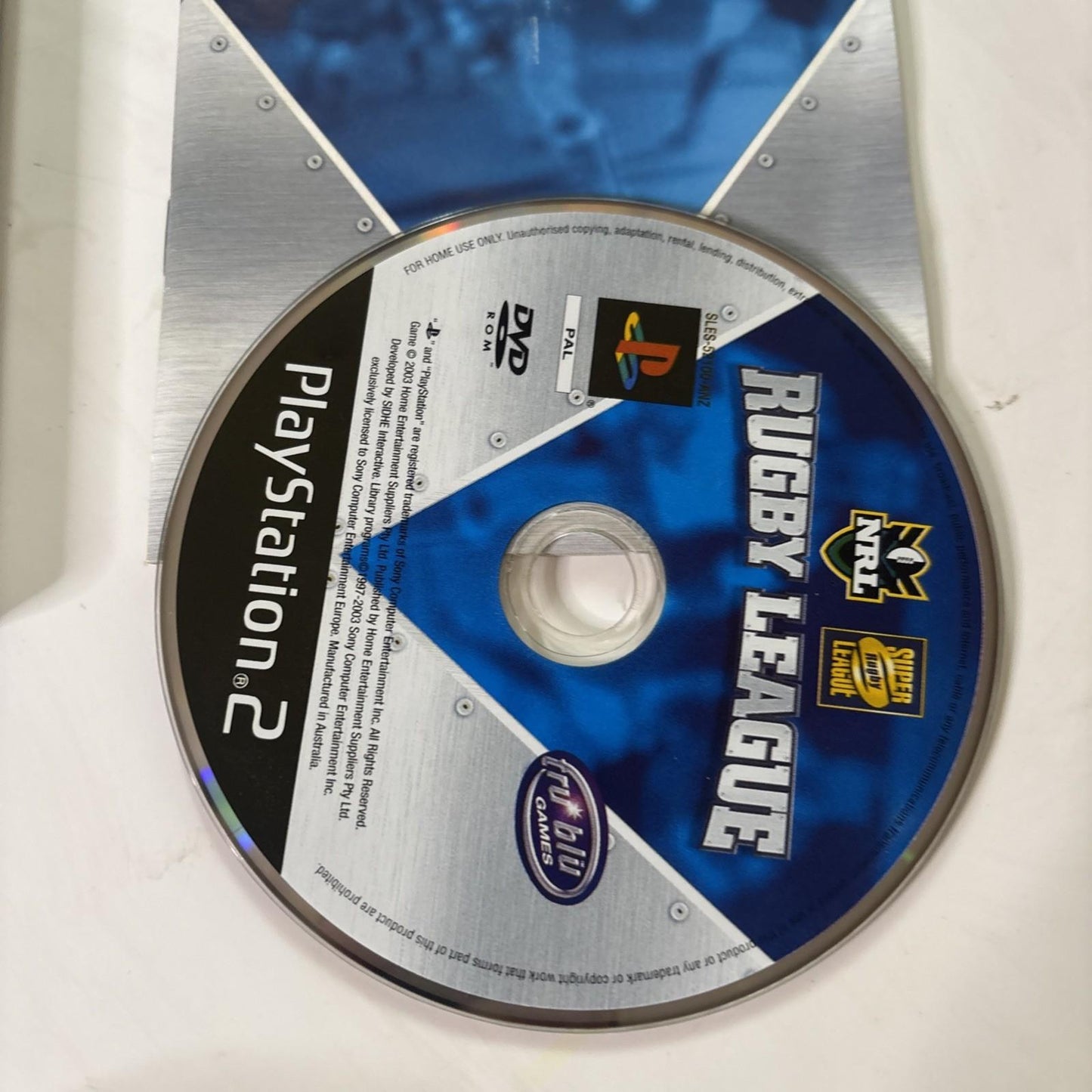 NRL Rugby League Sony PlayStation 2 2003 PS2 Manual