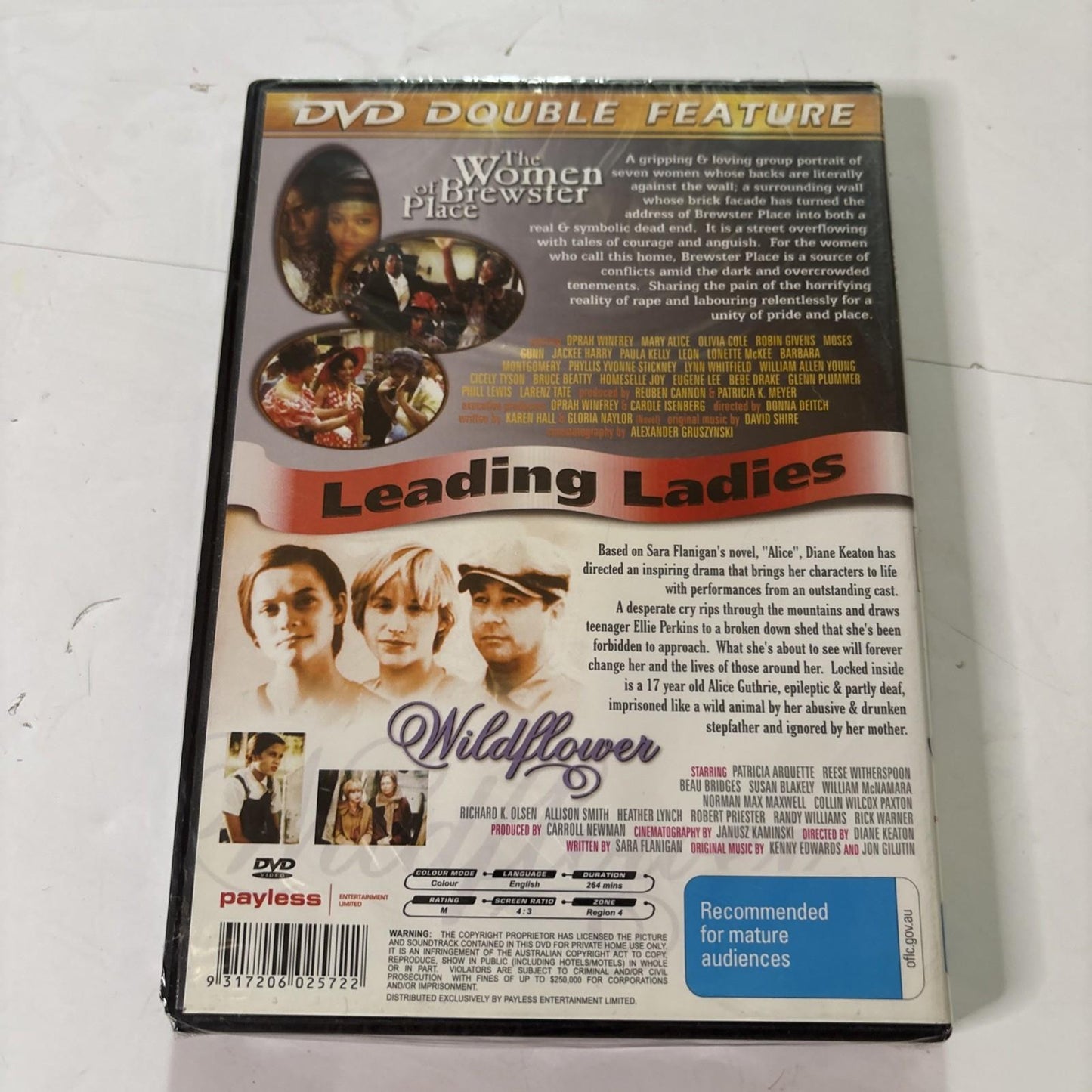 The Women Of Brewster Place / Wildflower (DVD)  Oprah Winfrey Region 4 NEW