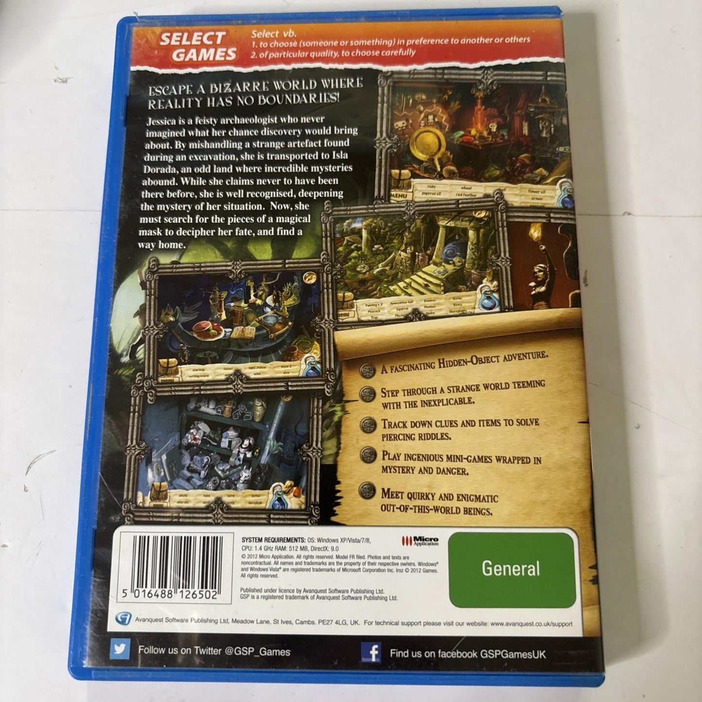 Isla Dorada: Episode 1 The Sands of Ephranis PC CD Rom Hidden Object Game