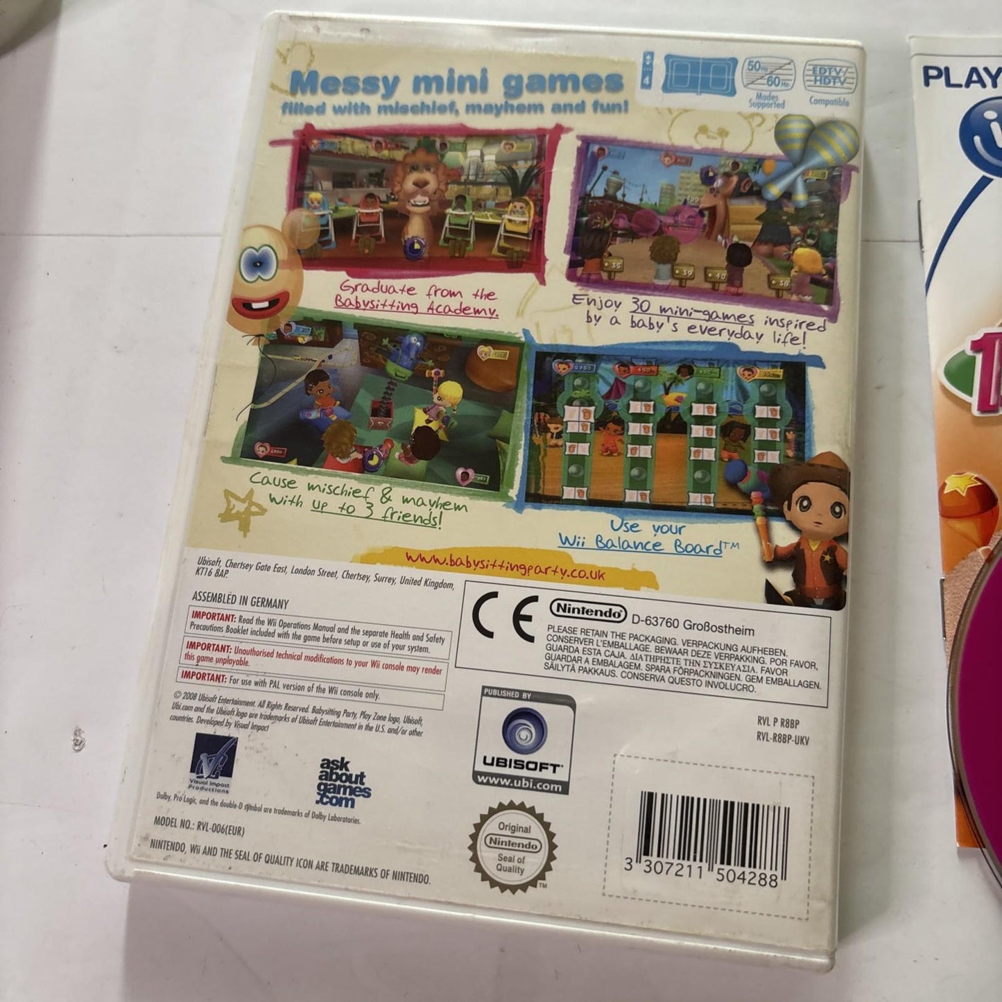 Babysitting Party Nintendo Wii Manual PAL