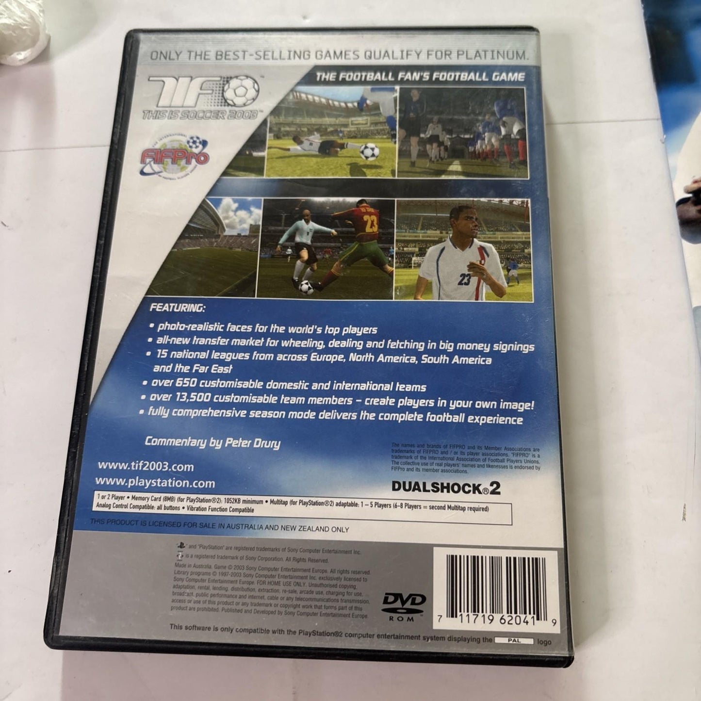 This is Soccer 2003 Sony PlayStation 2 PS2 Platinum PAL Manual