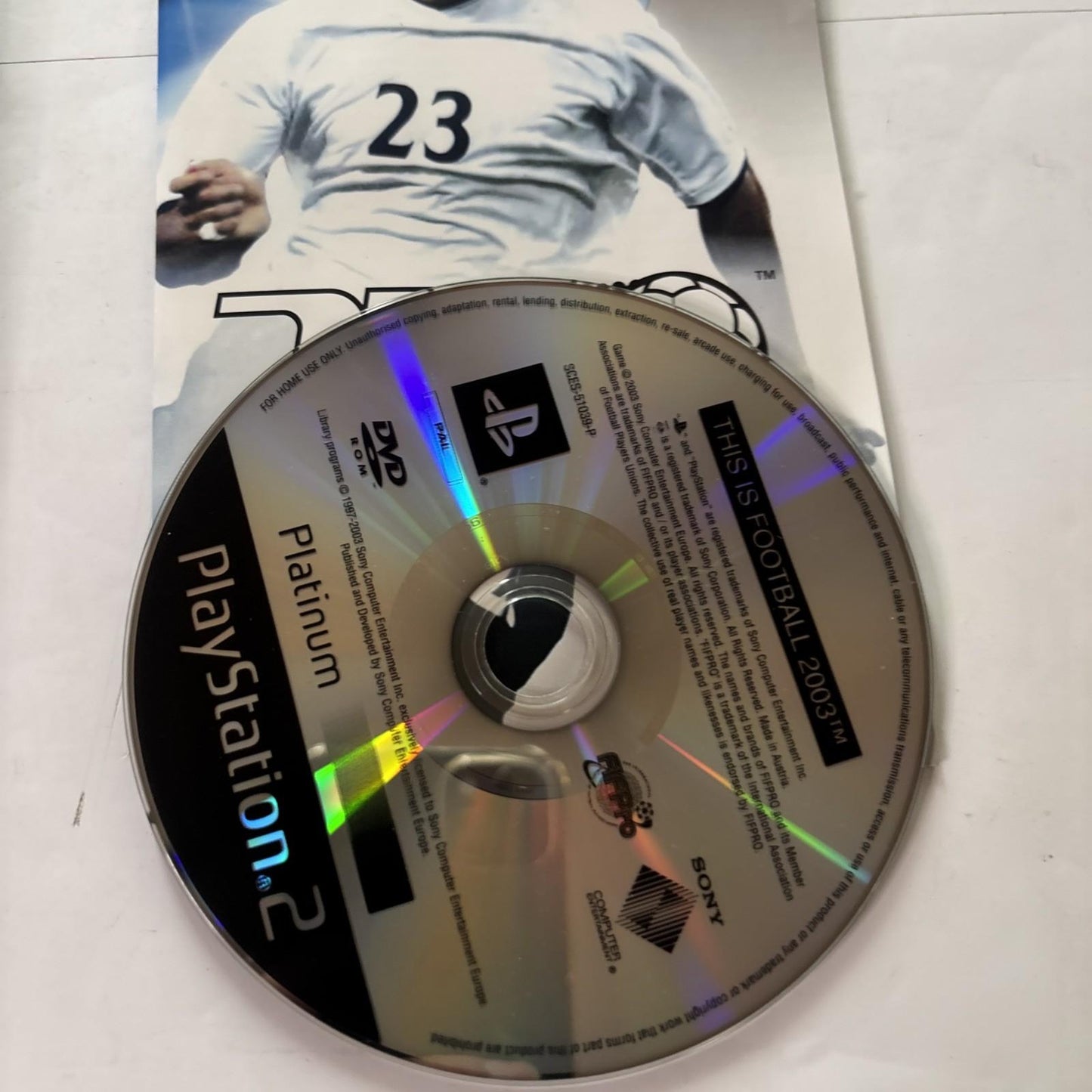 This is Soccer 2003 Sony PlayStation 2 PS2 Platinum PAL Manual