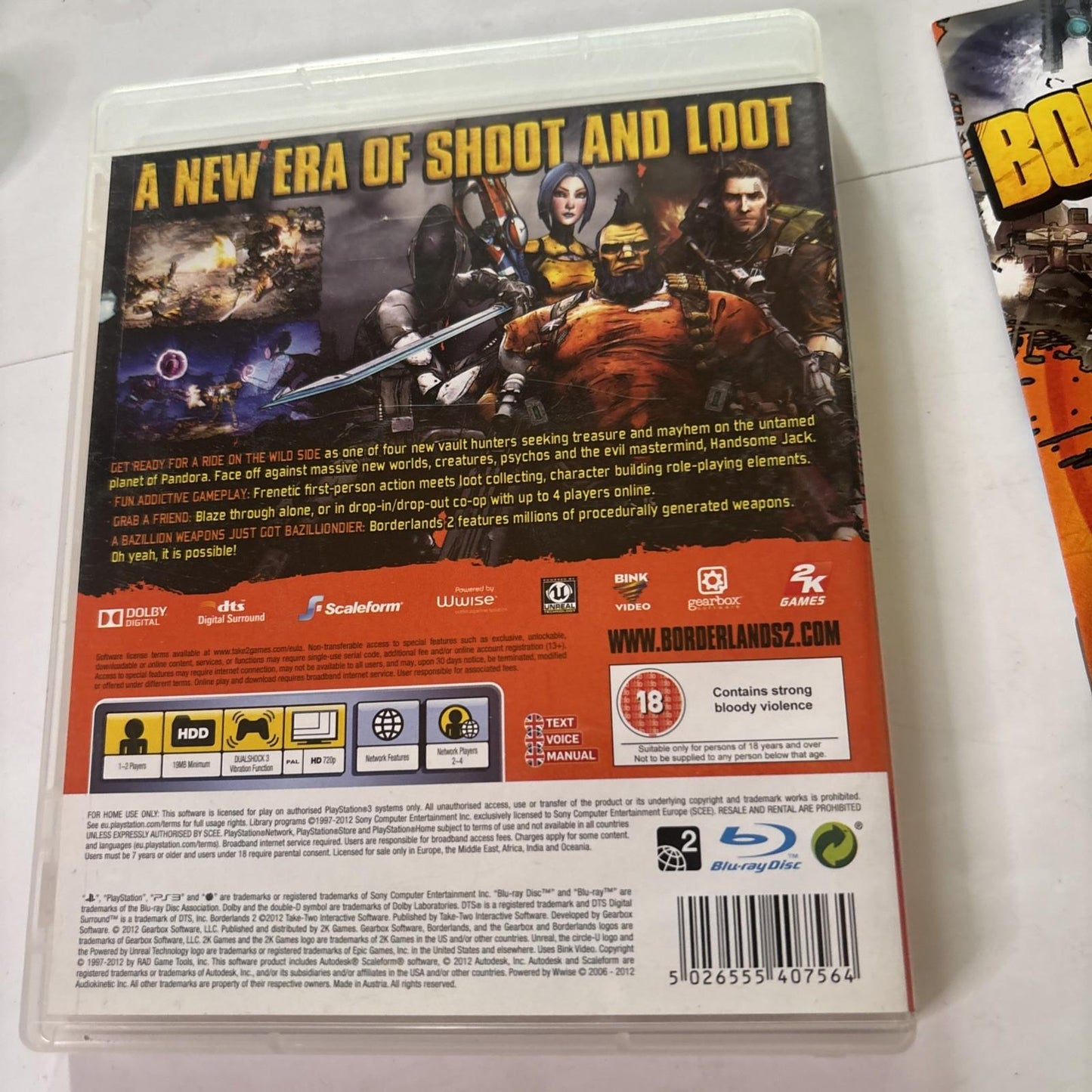 Borderlands 2 Sony Playstation 3 PS3 Manual